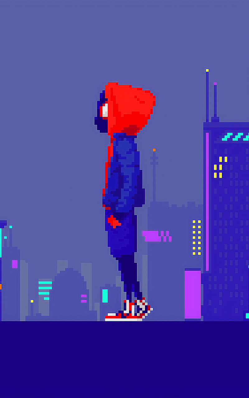 Download mobile wallpaper Spider Man, Movie, Pixel Art, Miles Morales, Spider Man: Into The Spider Verse for free.