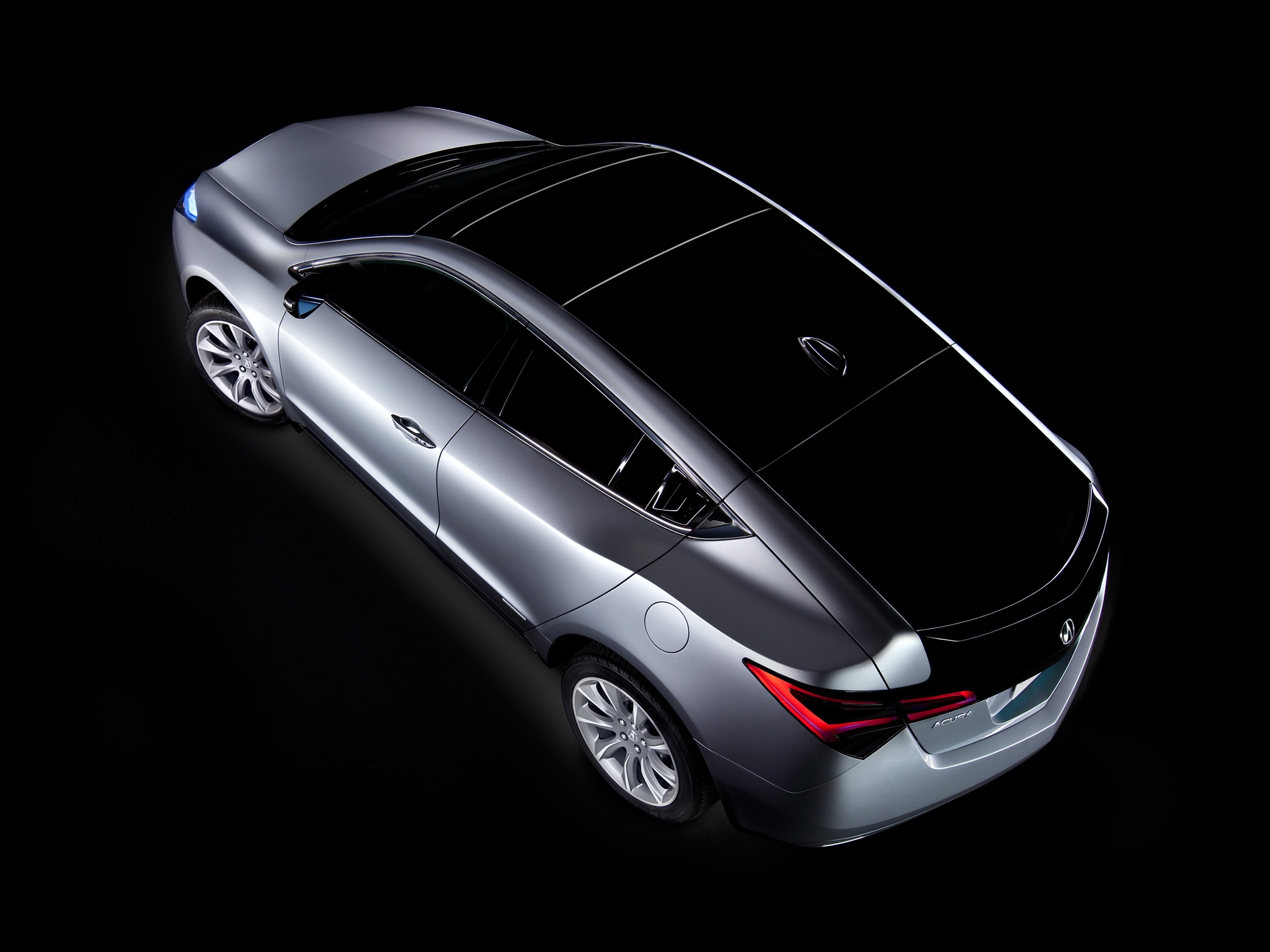 auto, acura, cars, view from above, style, akura, zdx, 2009, metallic gray, grey metallic, concept car