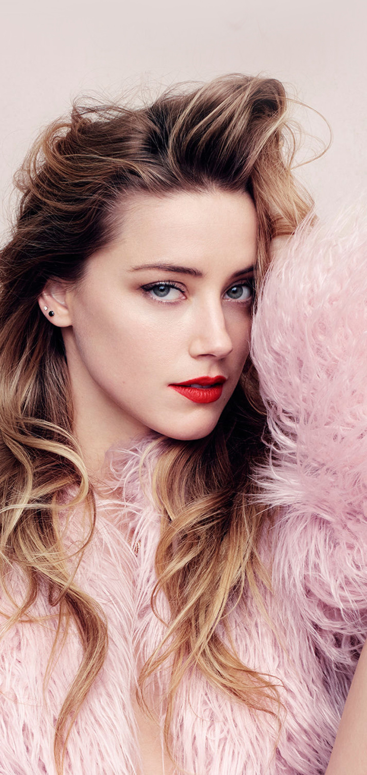 Download mobile wallpaper Blonde, American, Celebrity, Actress, Lipstick, Amber Heard for free.