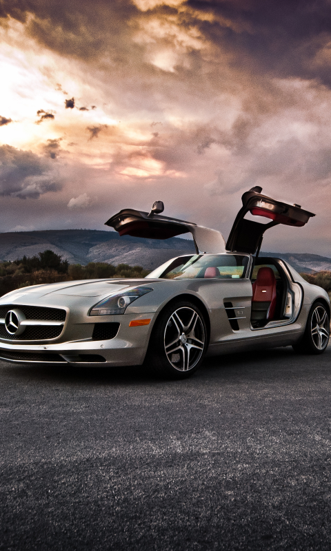 Download mobile wallpaper Car, Mercedes Benz, Supercar, Vehicle, Mercedes Benz Sls Amg, Vehicles, Silver Car for free.