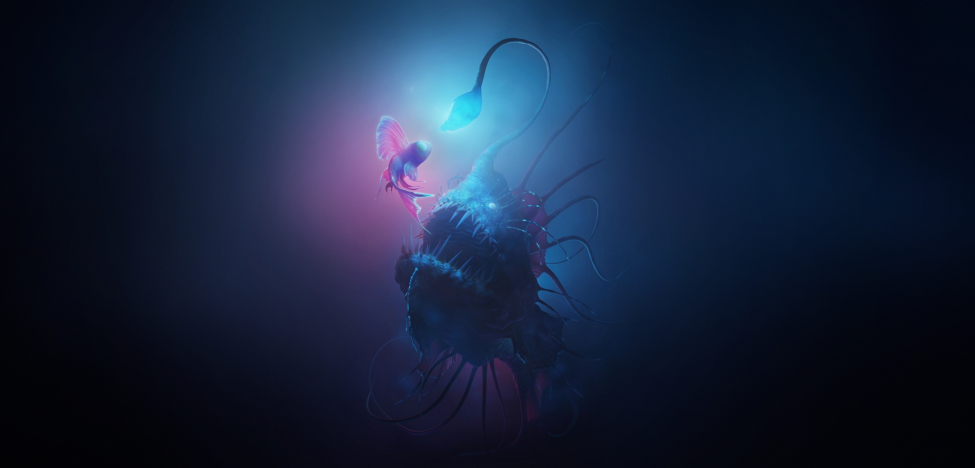 Free download wallpaper Fantasy, Creature, Fish, Underwater, Sea Monster on your PC desktop