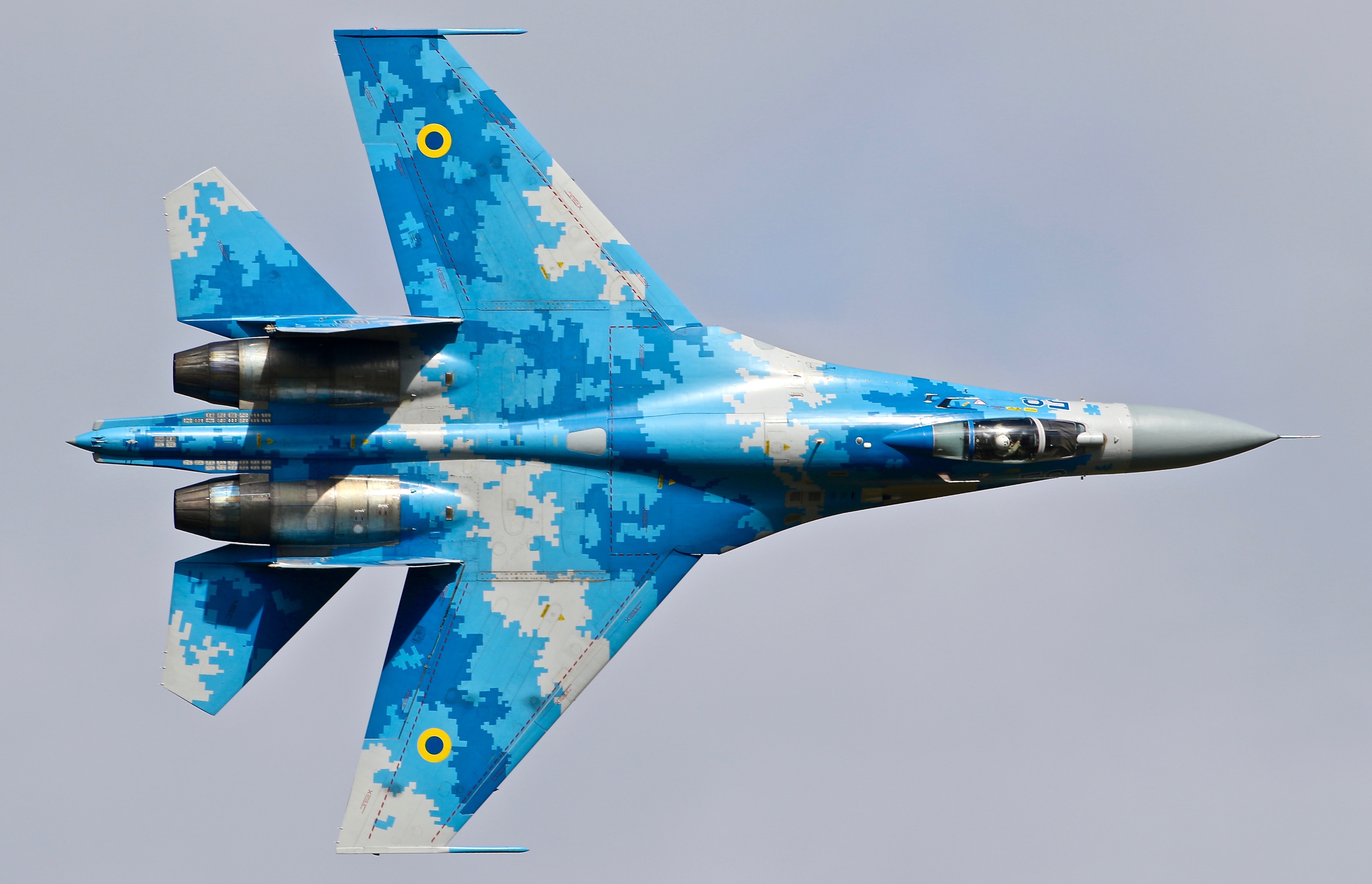 456717画像をダウンロード軍隊, スホーイ su 27, 航空機, ジェット戦闘機, ウクライナ空軍, 戦闘機-壁紙とスクリーンセーバーを無料で