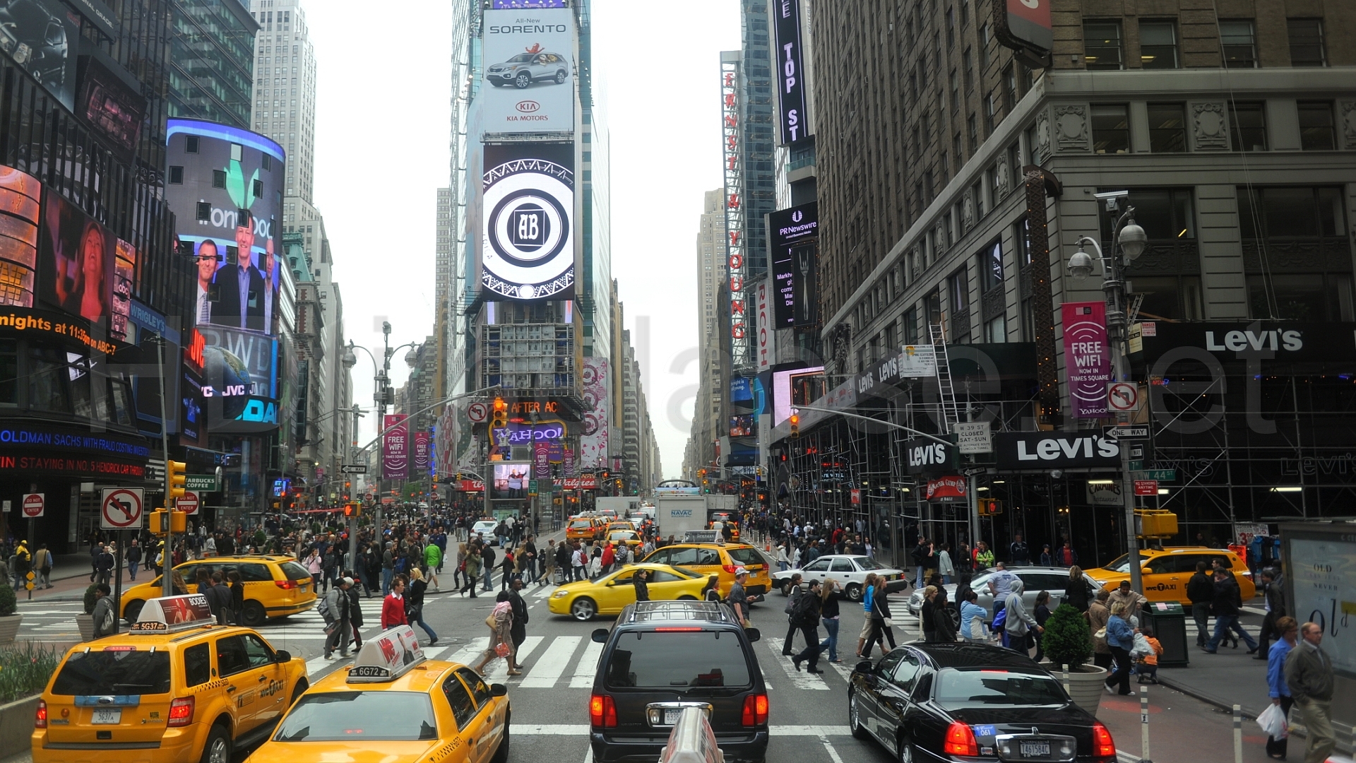 traffic, new york, street, man made, times square