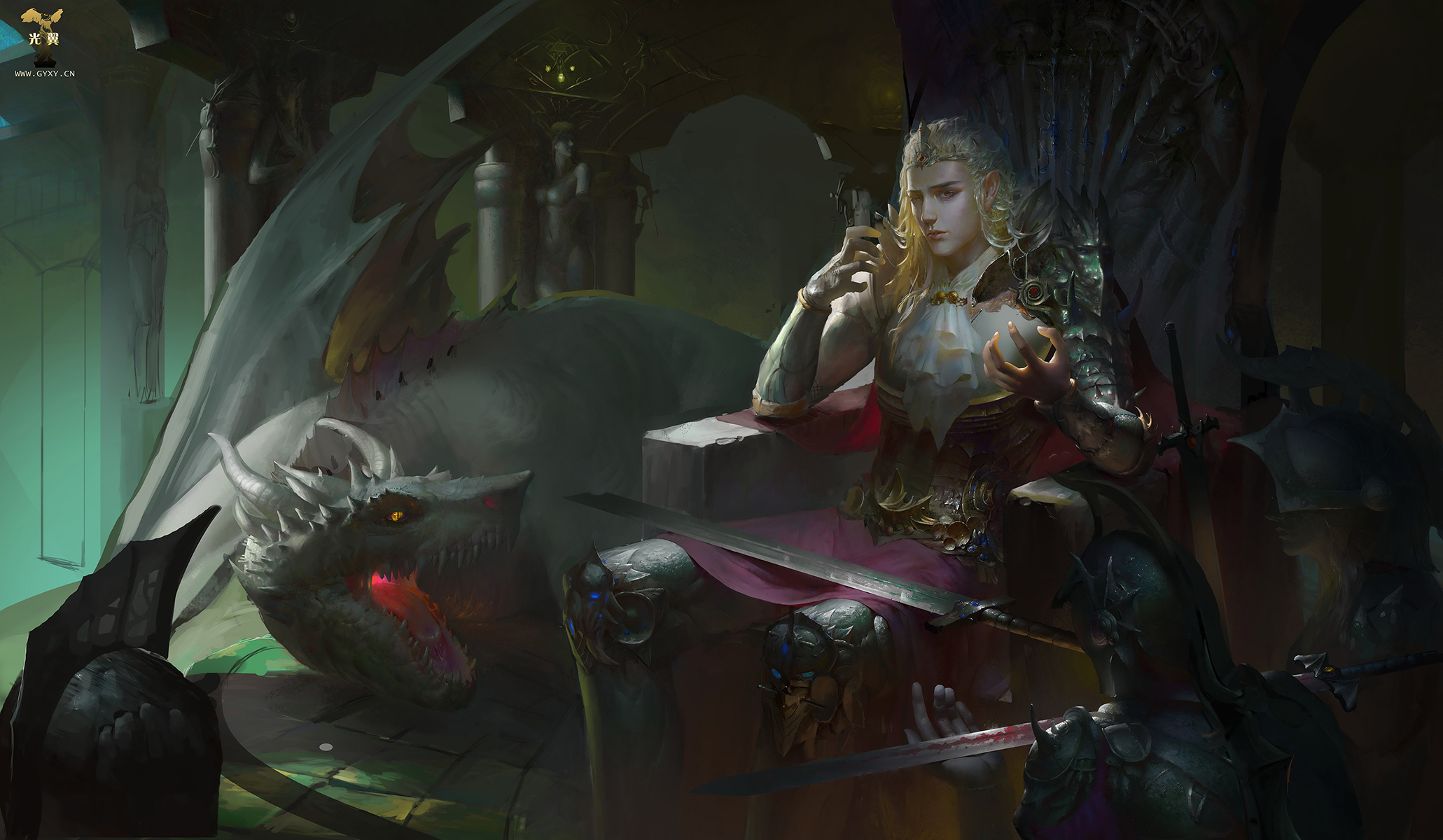 Laden Sie das Fantasie, Drachen, Krieger, Elf, Schwert-Bild kostenlos auf Ihren PC-Desktop herunter