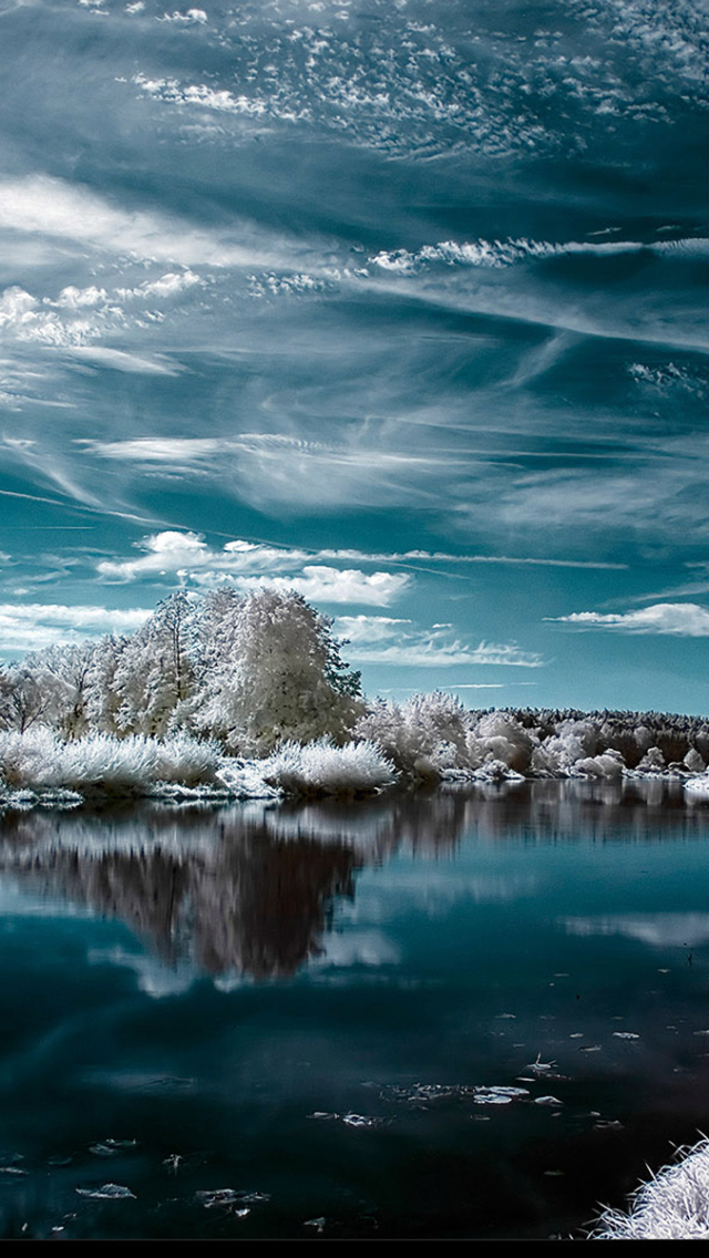 Handy-Wallpaper Winter, Wasser, Himmel, Erde/natur, Spiegelung kostenlos herunterladen.