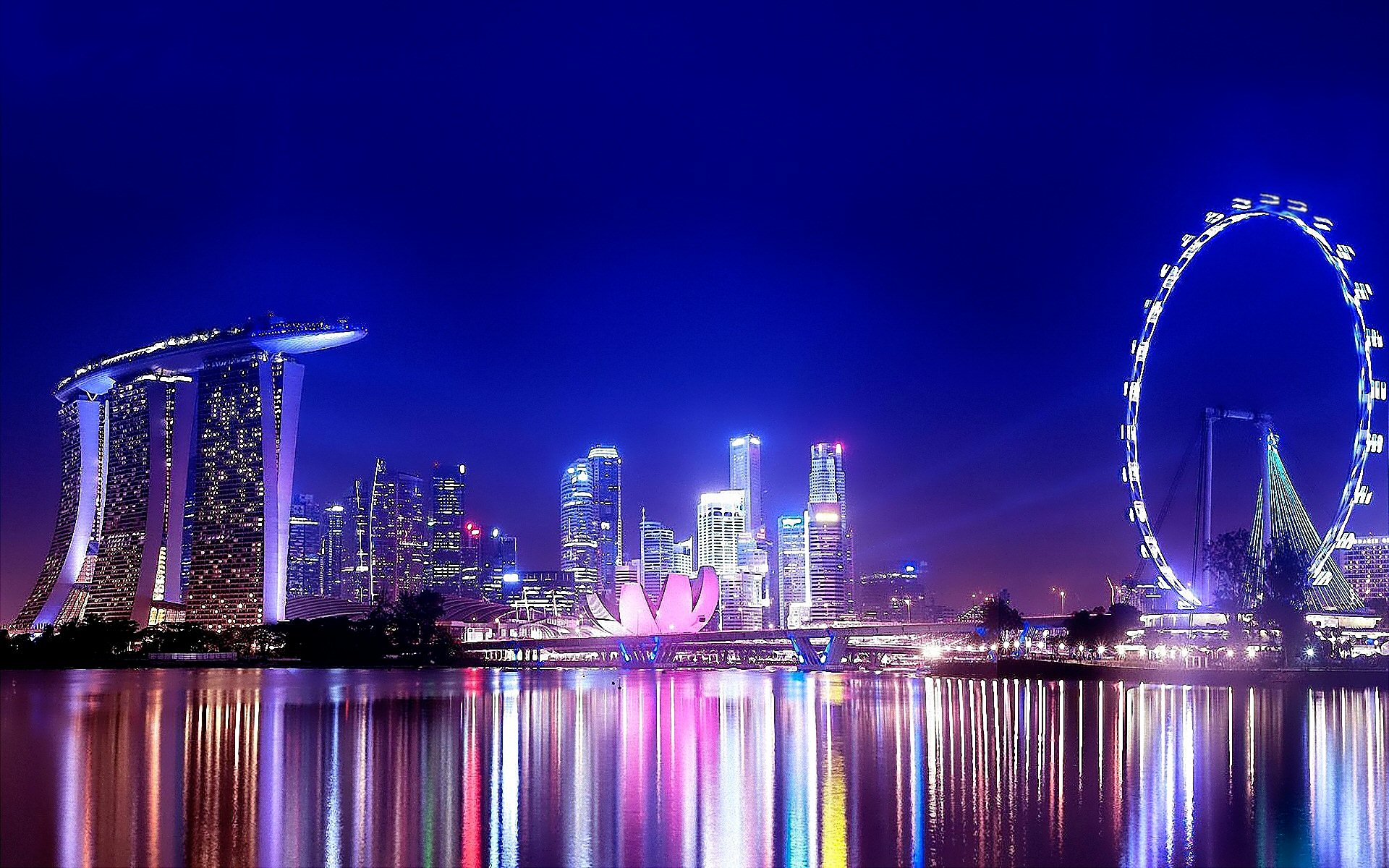 271597 descargar fondo de pantalla ciudades, hecho por el hombre, singapur, bahía, ciudad, reflejo, cielo: protectores de pantalla e imágenes gratis