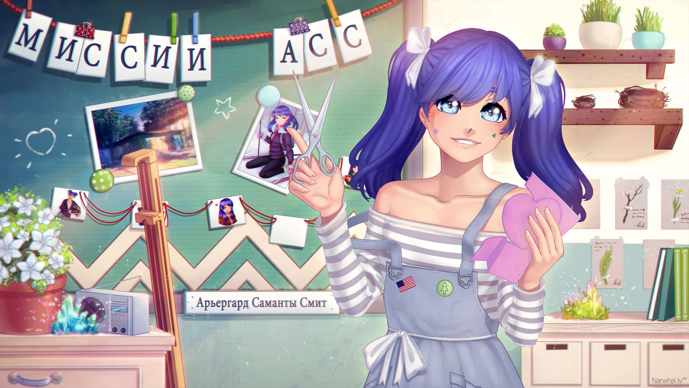 Laden Sie das Blaue Haare, Animes, Everlasting Summer-Bild kostenlos auf Ihren PC-Desktop herunter