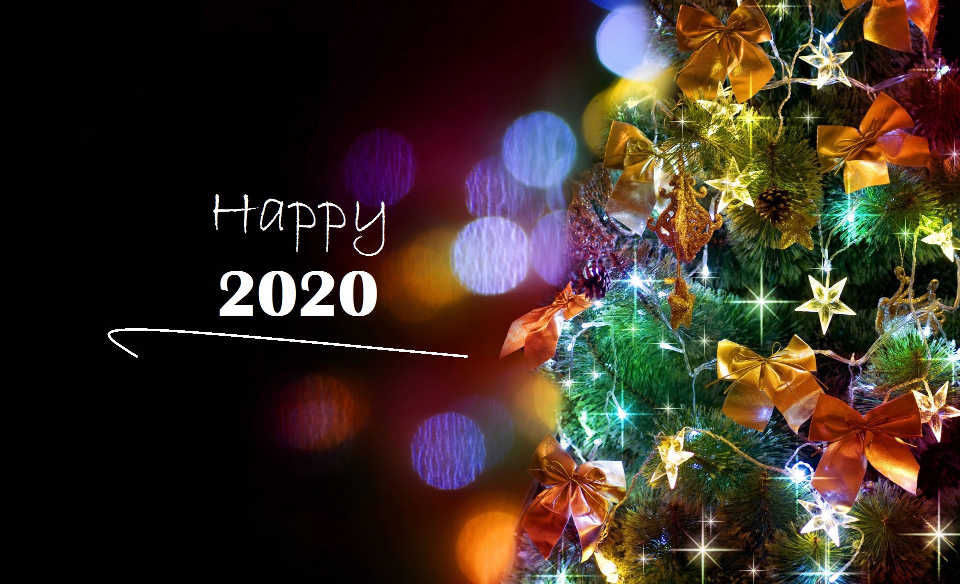 holiday, new year 2020, christmas lights, happy new year