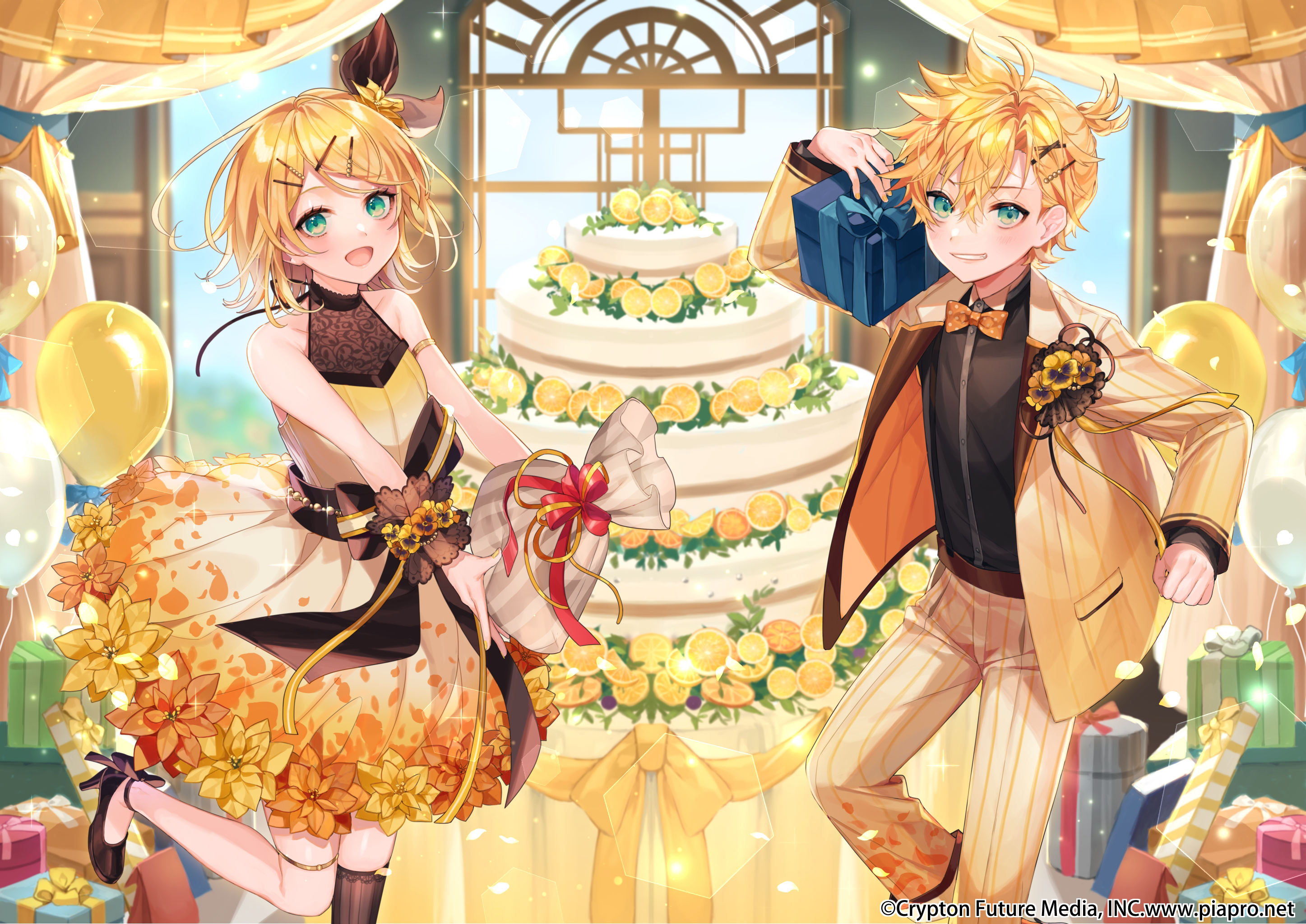 Descarga gratuita de fondo de pantalla para móvil de Vocaloid, Animado, Rubia, Rin Kagamine, Len Kagamine.