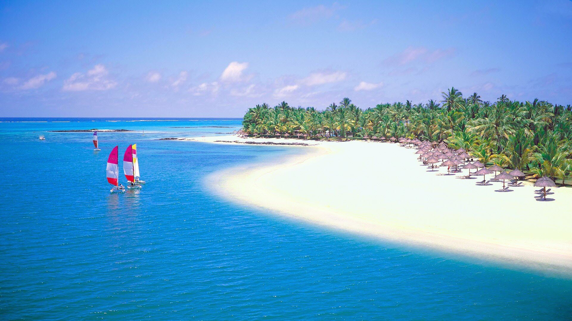 Free download wallpaper Sea, Beach, Horizon, Ocean, Boat, Tropical, Photography, Palm Tree on your PC desktop
