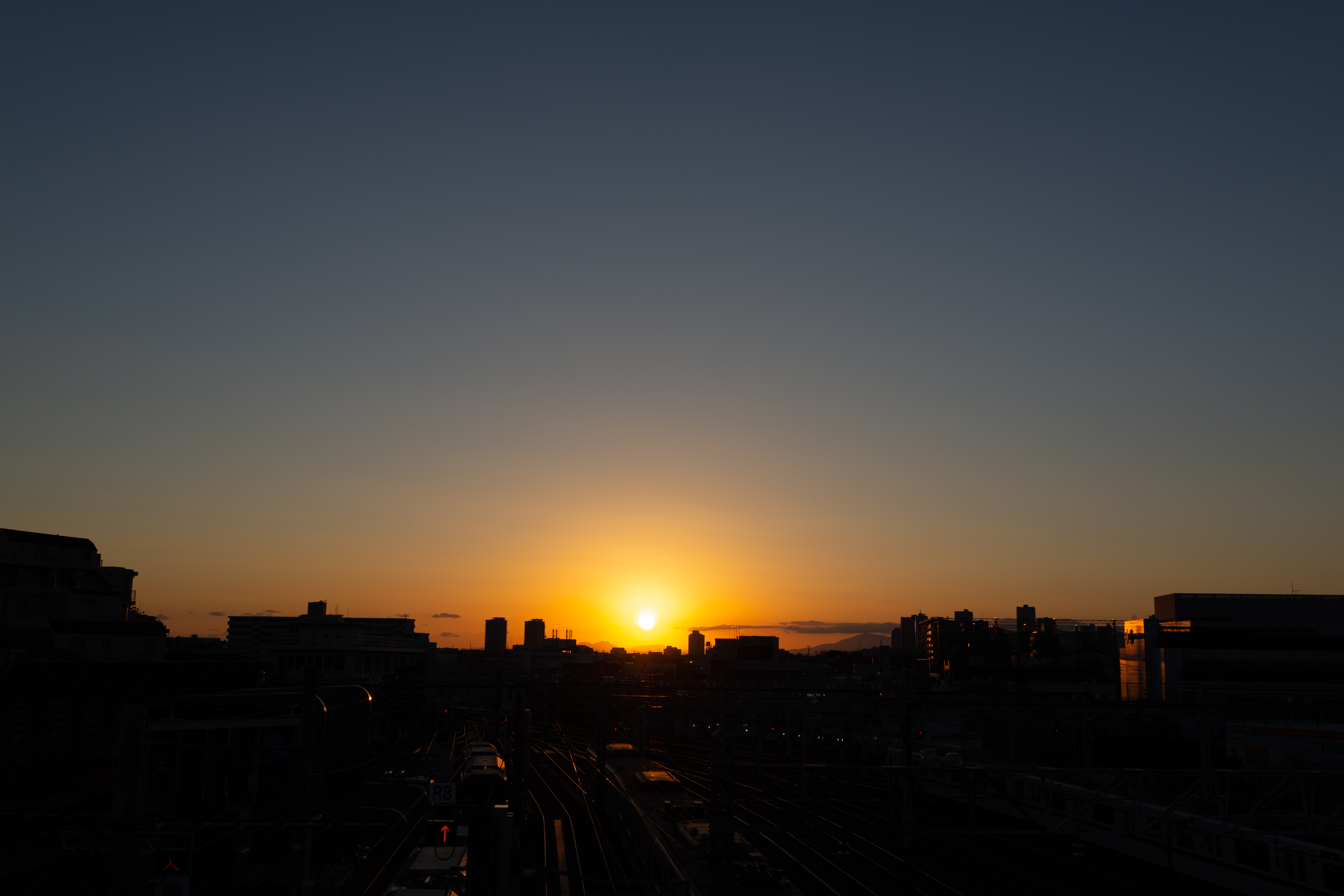 cities, sunset, night, horizon, japan, railway, station, tokyo