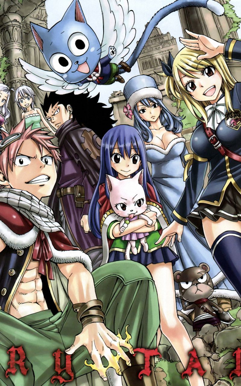 Download mobile wallpaper Anime, Fairy Tail, Lucy Heartfilia, Natsu Dragneel, Happy (Fairy Tail), Juvia Lockser, Gajeel Redfox, Wendy Marvell, Lisanna Strauss for free.