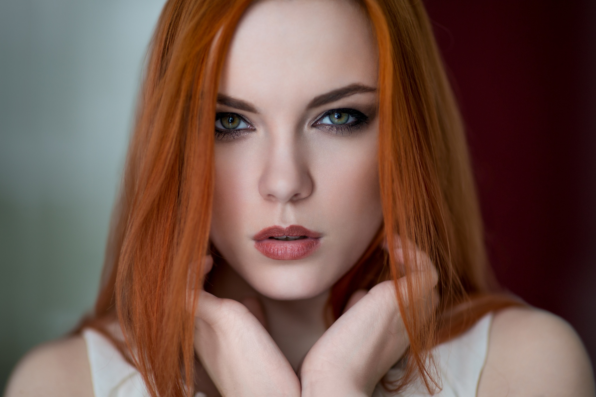 Free download wallpaper Redhead, Model, Women, Green Eyes on your PC desktop