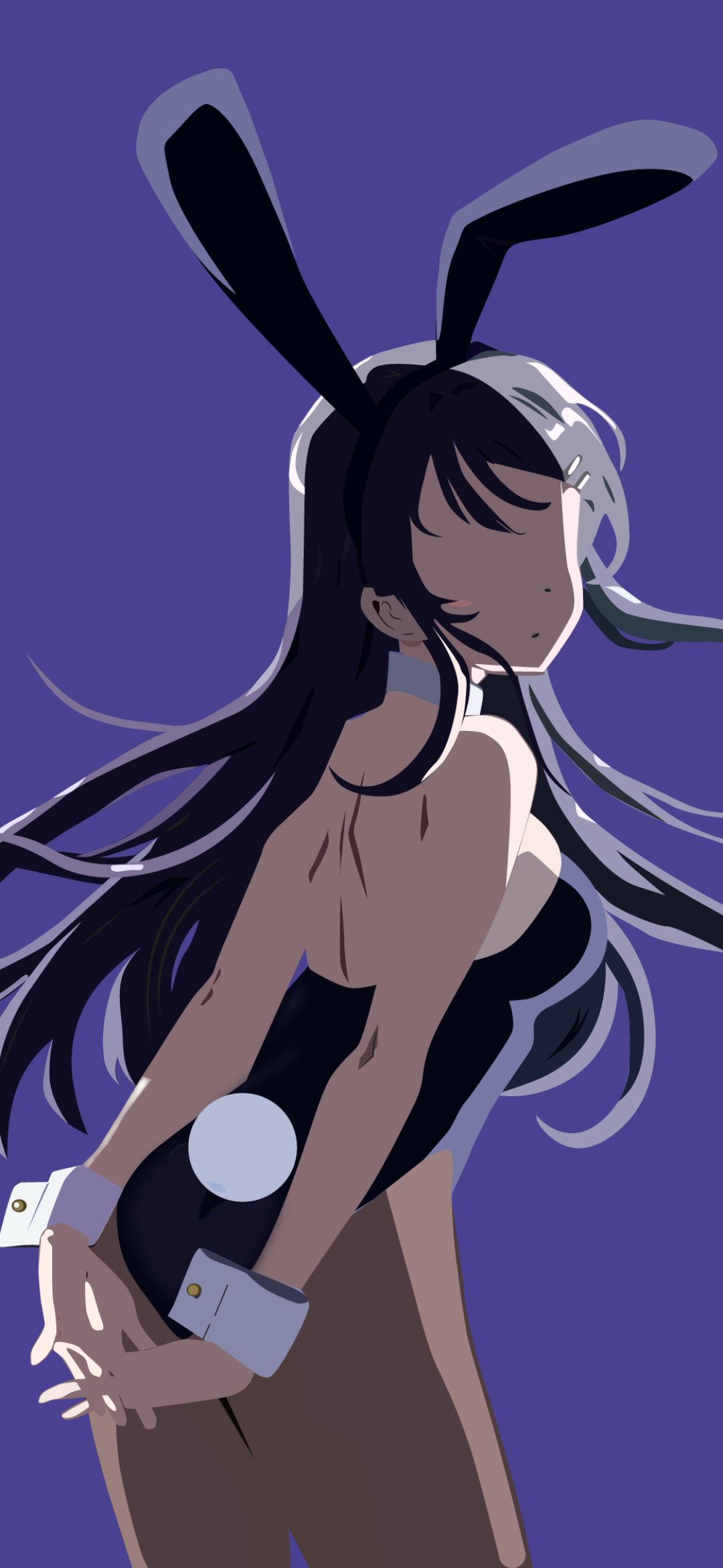 Download mobile wallpaper Anime, Long Hair, Minimalist, Purple Hair, Bunny Ears, Mai Sakurajima, Rascal Does Not Dream Of Bunny Girl Senpai for free.