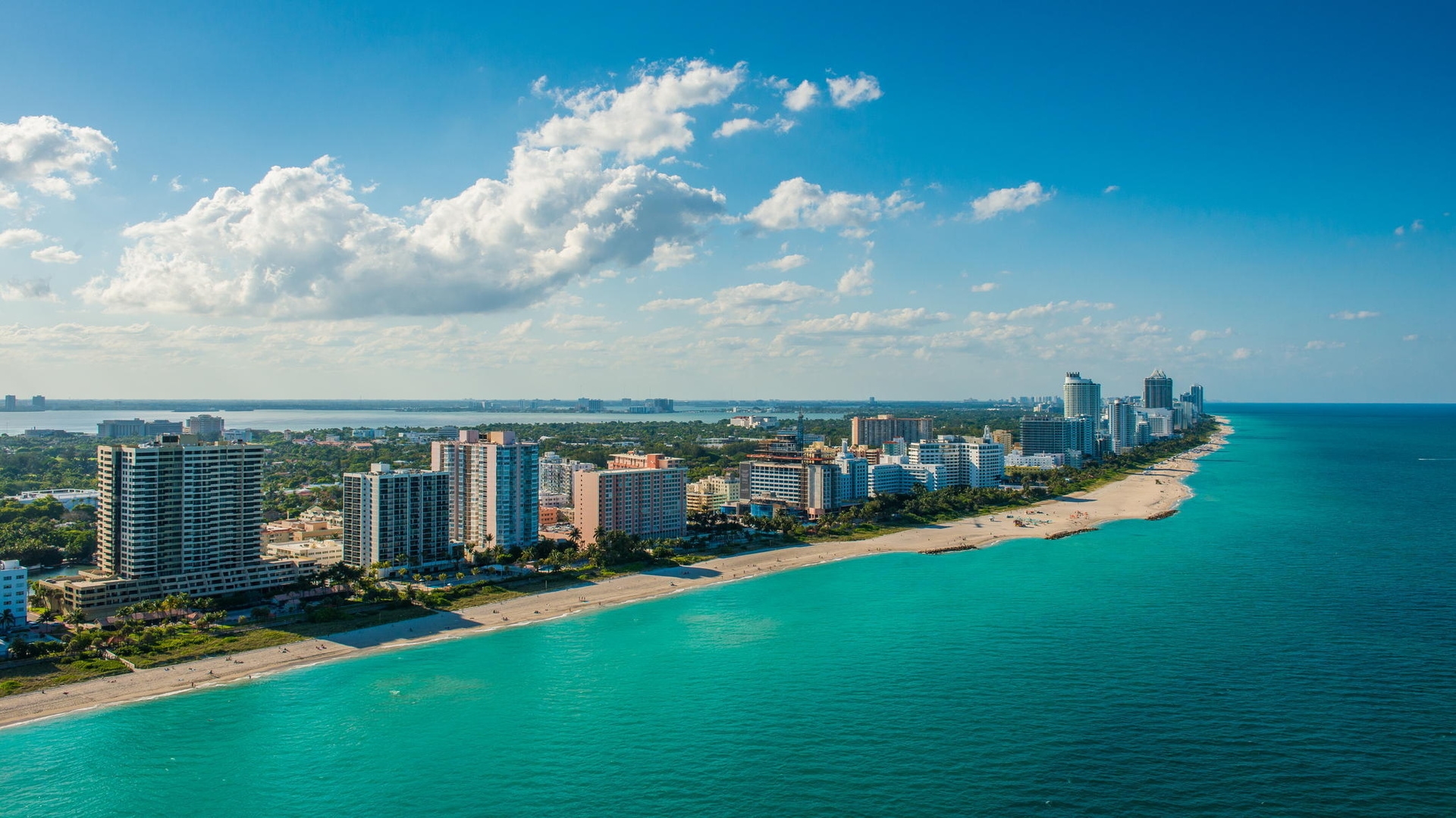 Download mobile wallpaper Beach, Ocean, Miami, Coastline, Man Made for free.