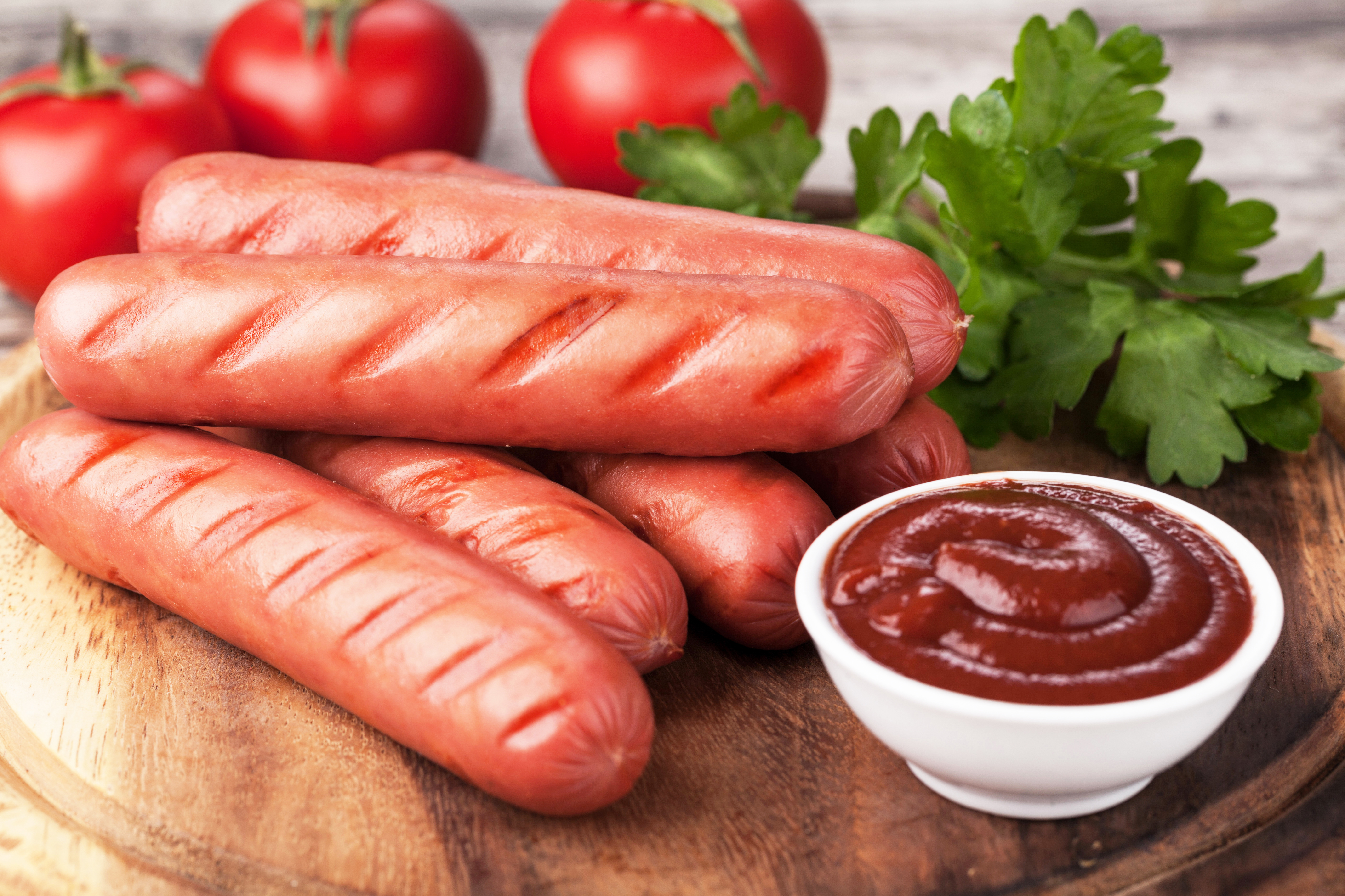 800967 Bild herunterladen nahrungsmittel, fleisch, ketchup, würstchen - Hintergrundbilder und Bildschirmschoner kostenlos