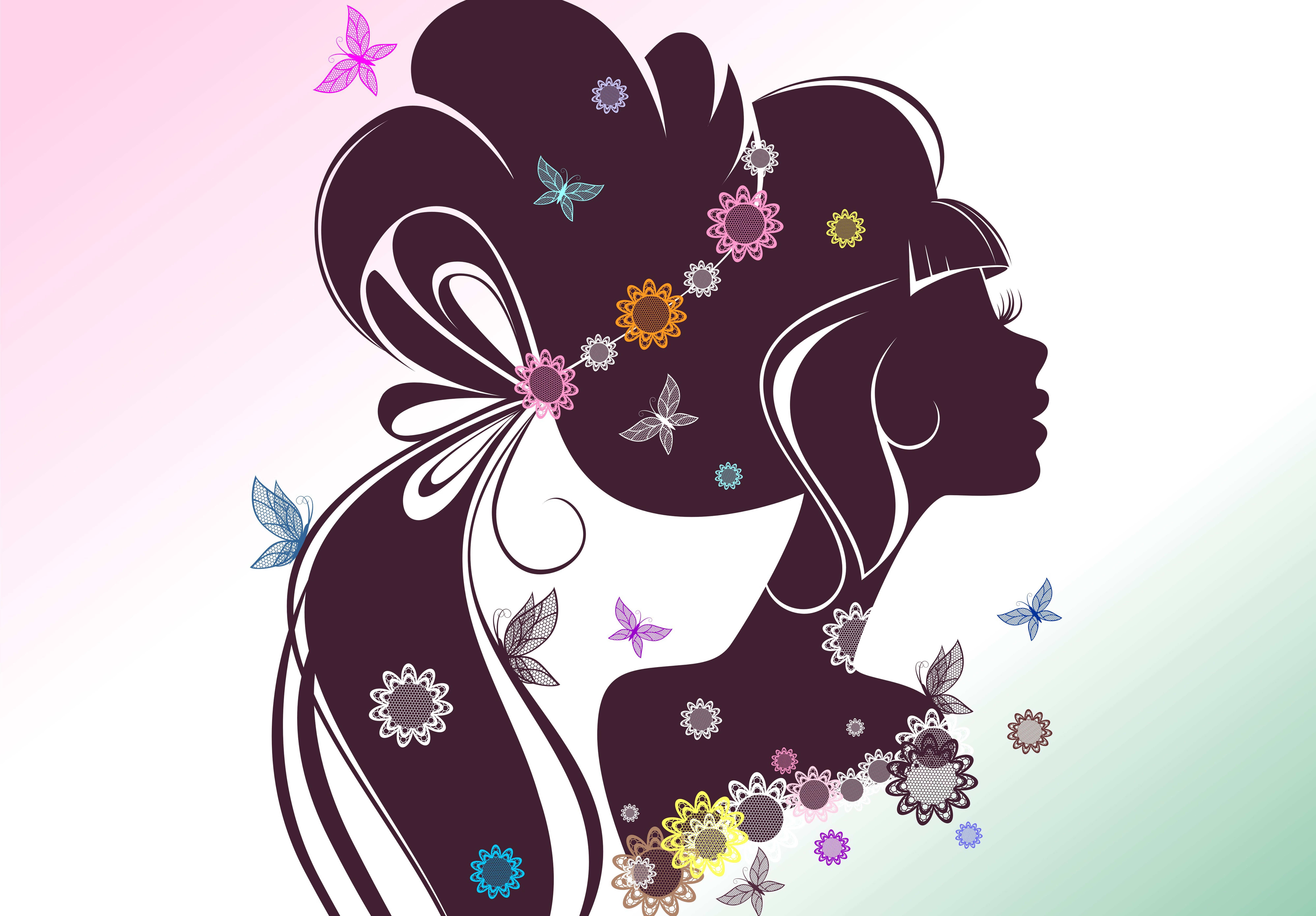 Free download wallpaper Vector, Flower, Silhouette, Drawing, Artistic on your PC desktop