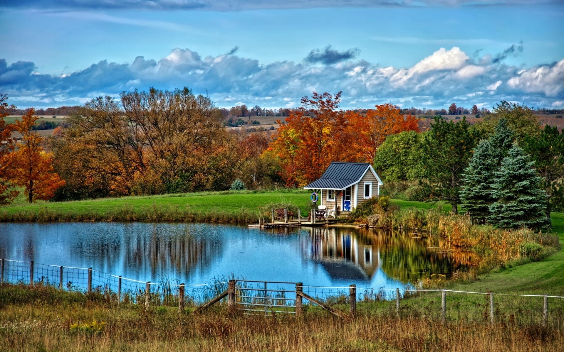 Download mobile wallpaper Hdr, House, Lakes, Lake, Photography for free.
