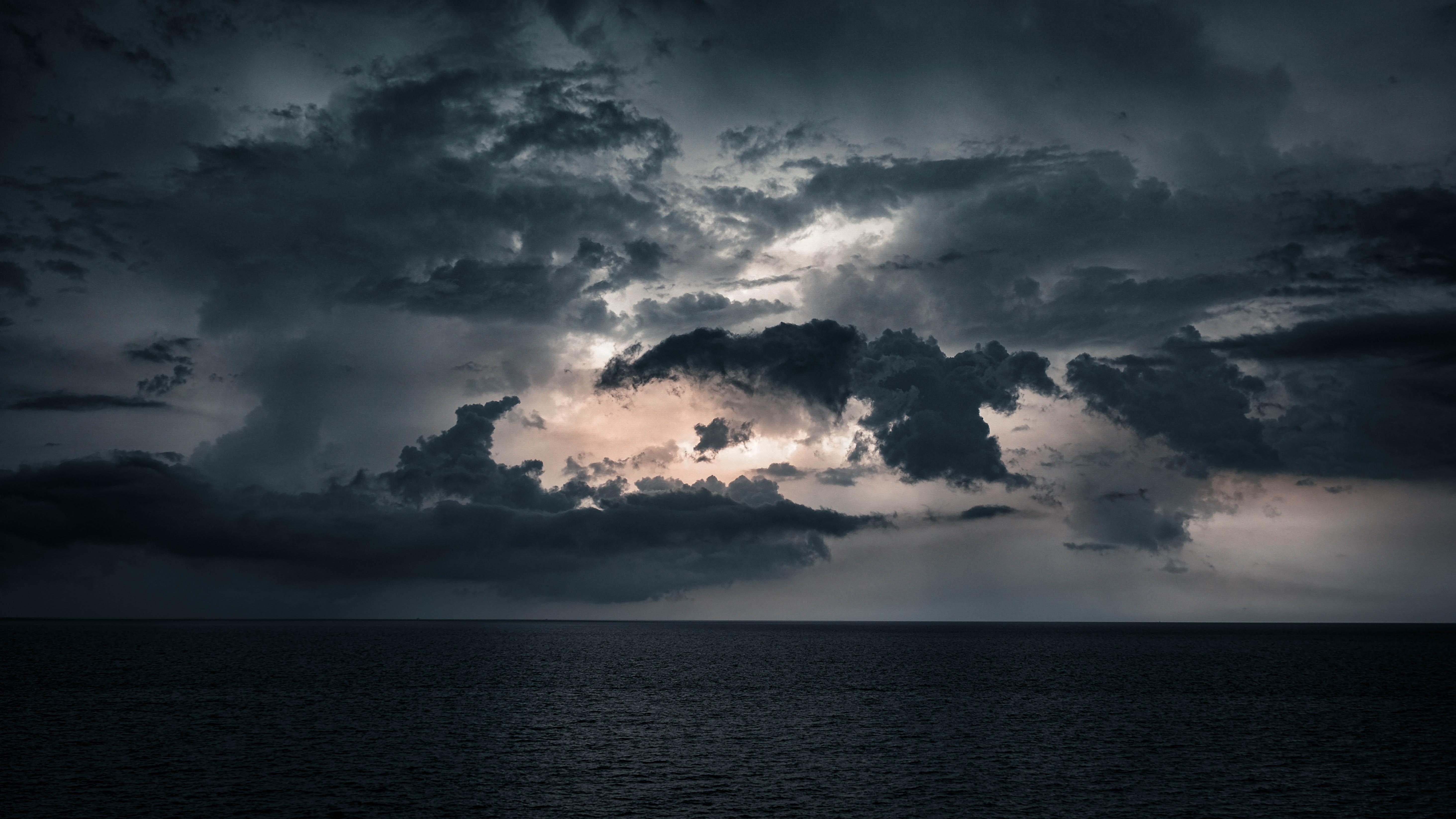 Free download wallpaper Horizon, Clouds, Dusk, Twilight, Water, Nature, Sea on your PC desktop