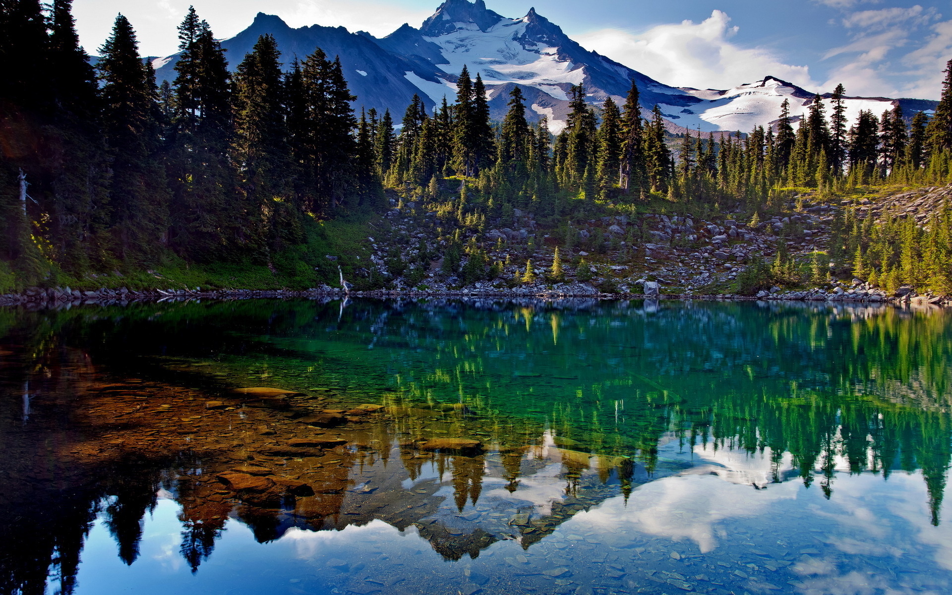 Descarga gratis la imagen Paisaje, Cielo, Montaña, Lago, Bosque, Nube, Pintoresco, Tierra/naturaleza, Reflejo en el escritorio de tu PC
