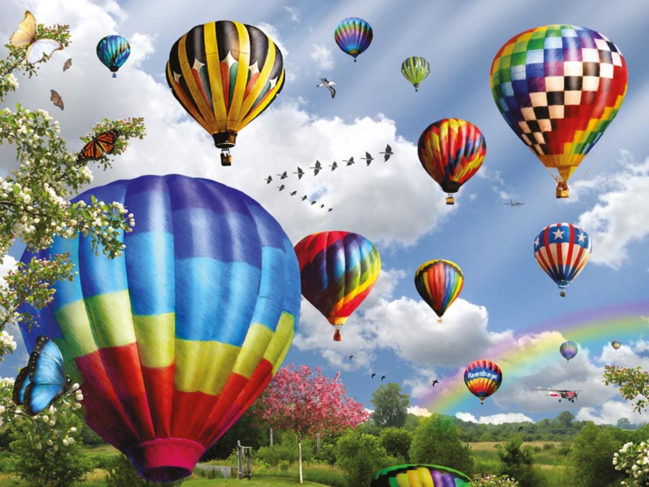 artistic, balloon, hot air balloon, sky