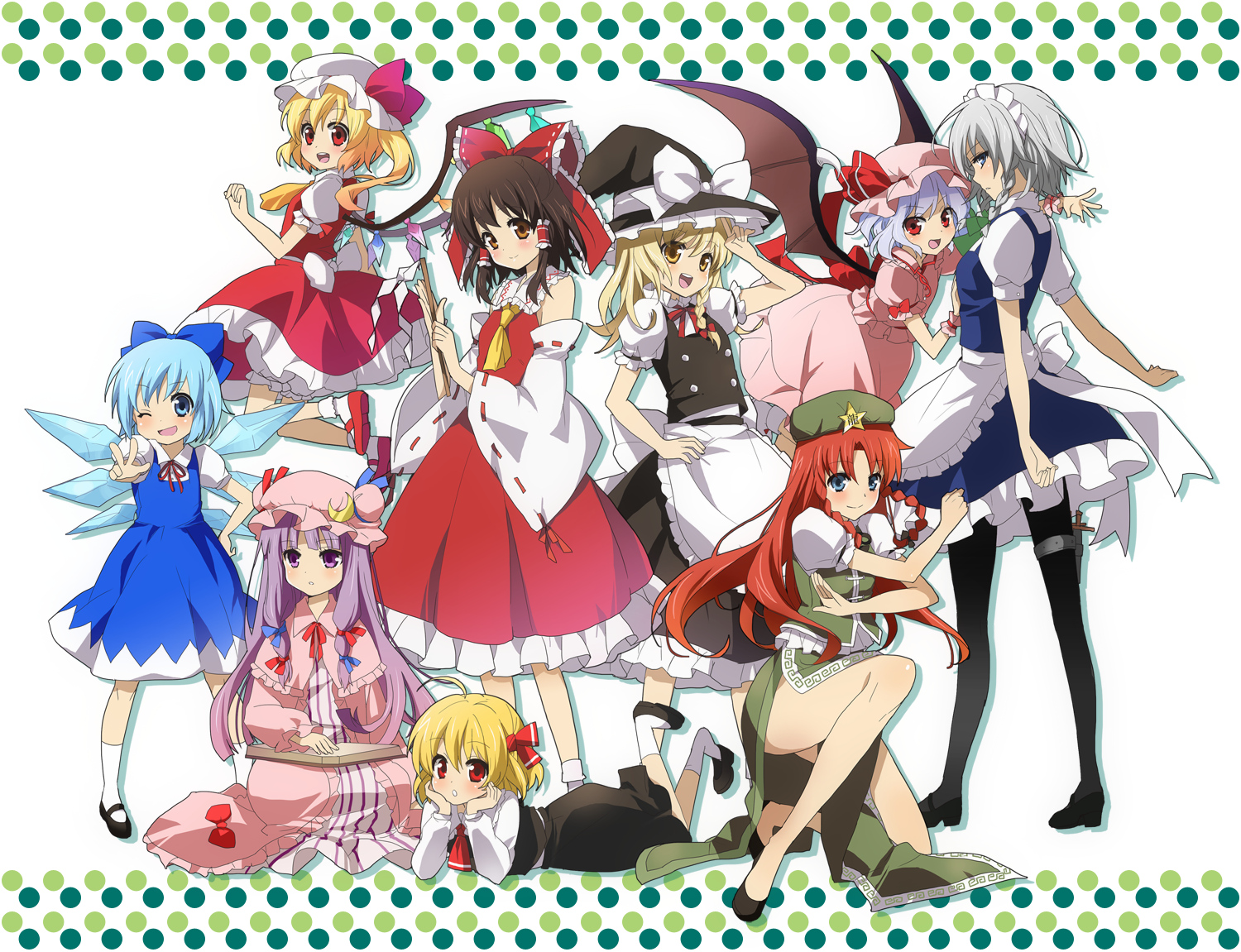 Free download wallpaper Anime, Remilia Scarlet, Flandre Scarlet, Touhou, Reimu Hakurei, Patchouli Knowledge, Sakuya Izayoi, Marisa Kirisame, Cirno (Touhou), Rumia (Touhou) on your PC desktop