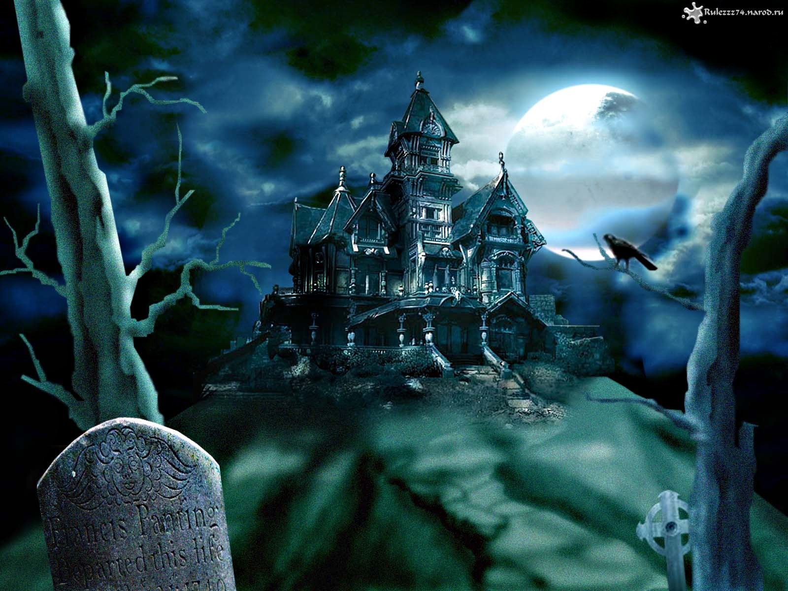 halloween, castles, landscape, houses, pictures cell phone wallpapers