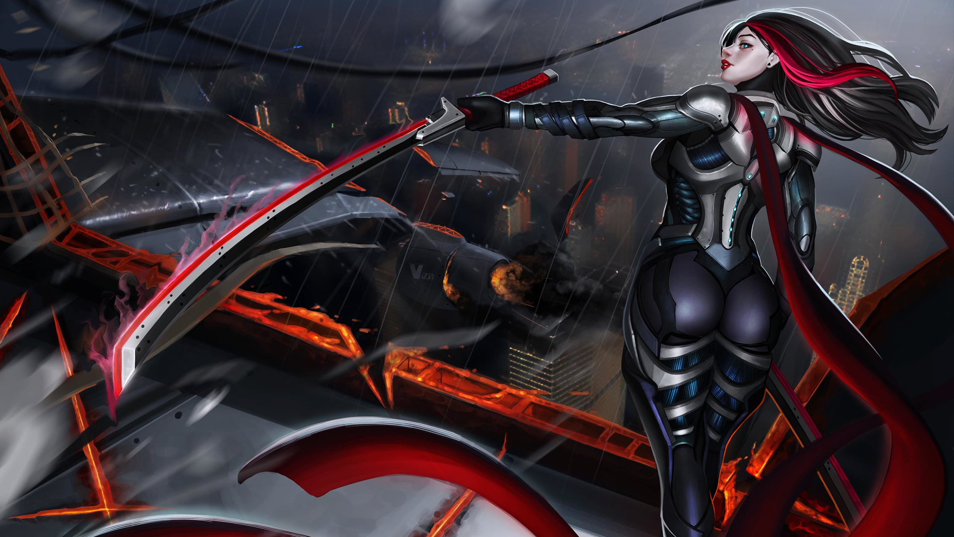 Free download wallpaper Warrior, Sci Fi, Armor, Sword, Women Warrior on your PC desktop