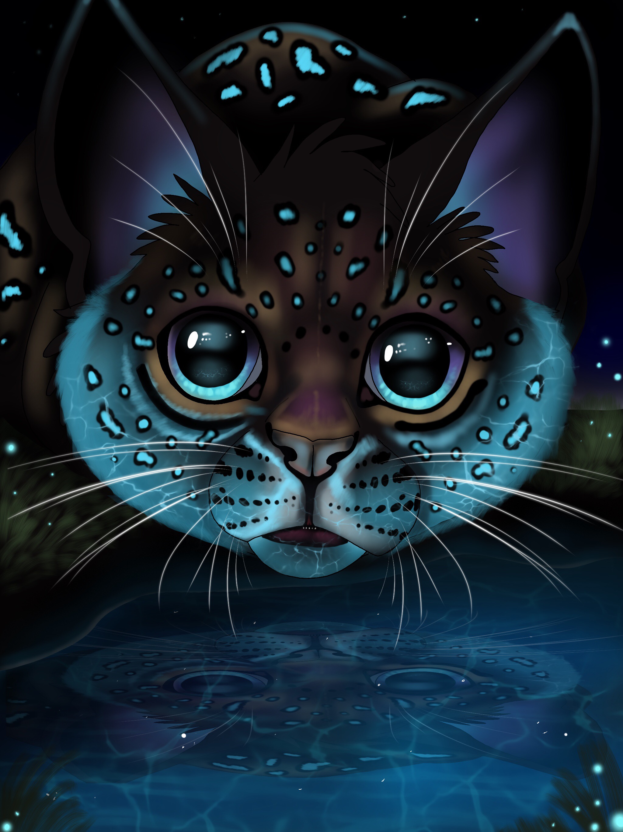 Free download wallpaper Iris, Reflection, Sight, Opinion, Big Cat, Art on your PC desktop