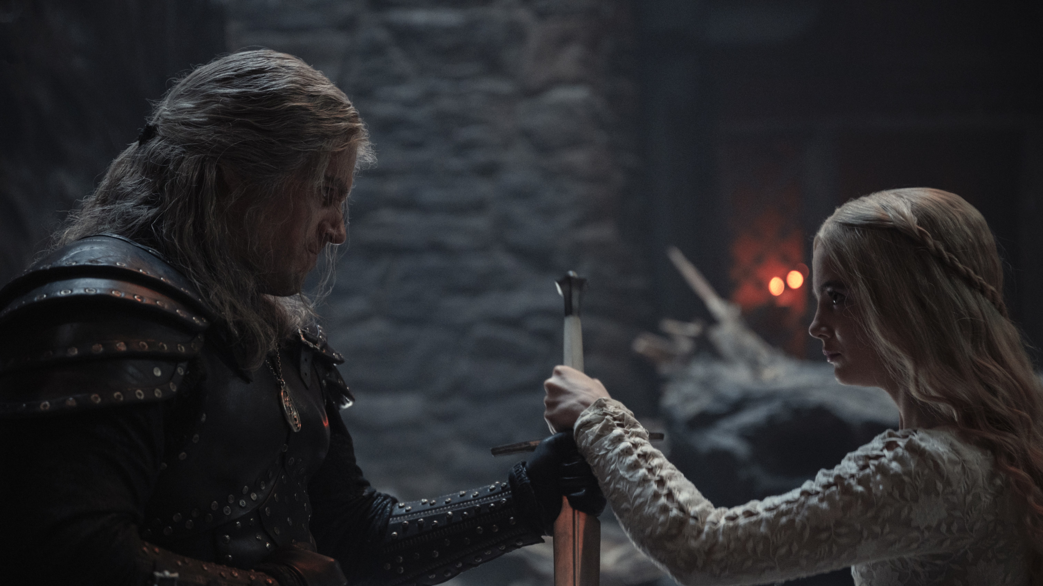 Descarga gratuita de fondo de pantalla para móvil de Series De Televisión, Geralt De Rivia, Henry Cavill, Ciri (La Bruja), The Witcher, Freya Allan.
