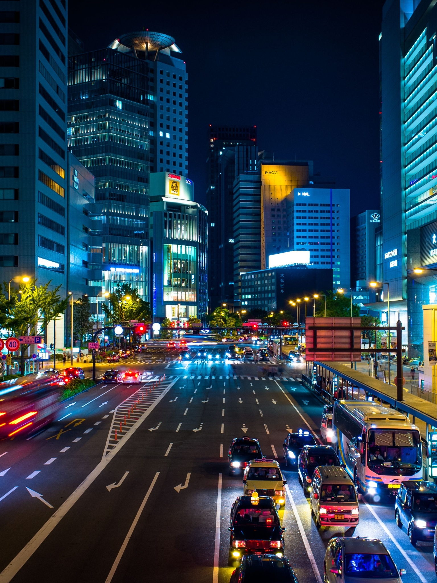 Descarga gratuita de fondo de pantalla para móvil de Ciudades, Noche, Japón, Calle, Osaka, Hecho Por El Hombre.