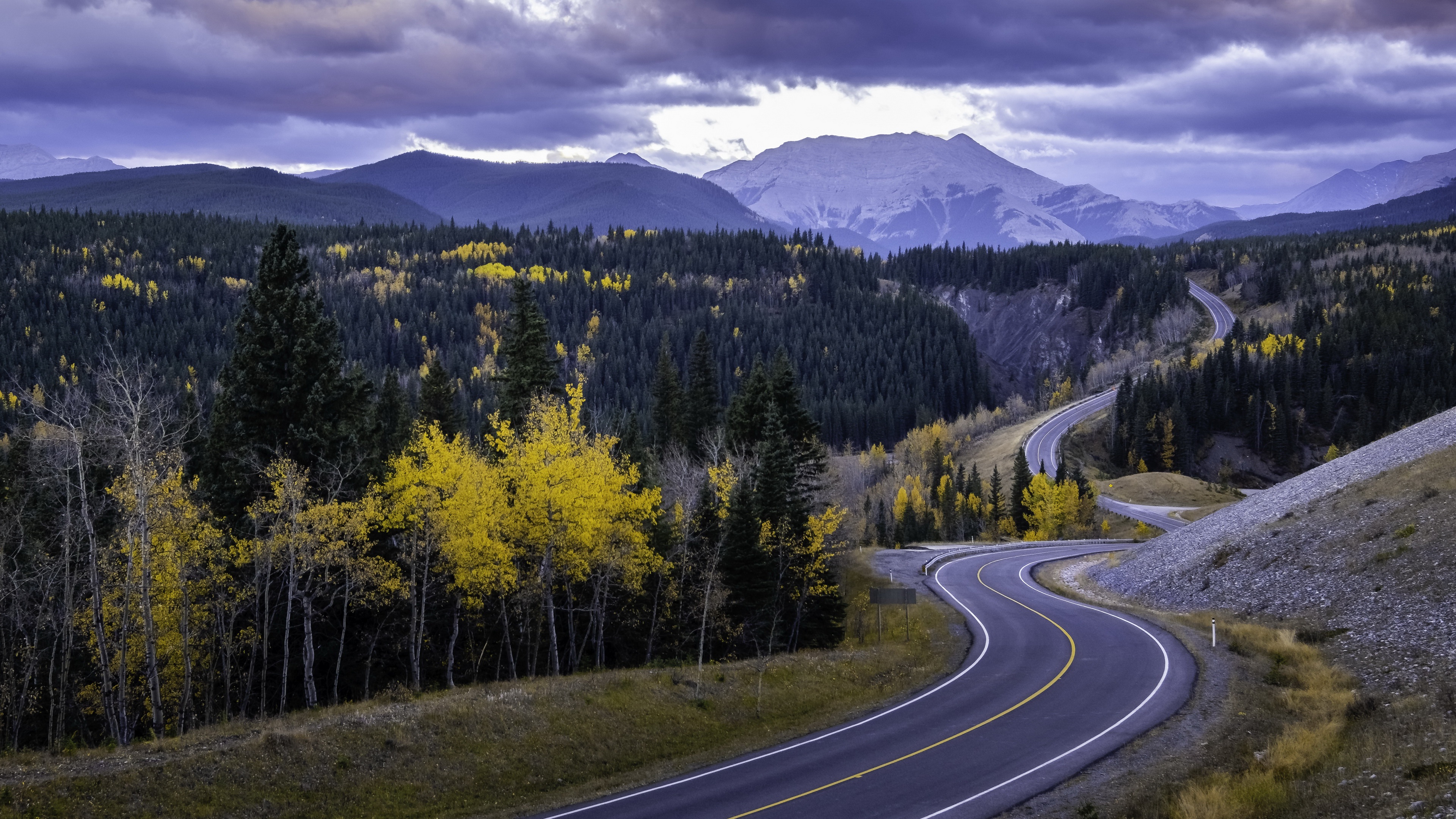 Download mobile wallpaper Road, Forest, Fall, Man Made for free.