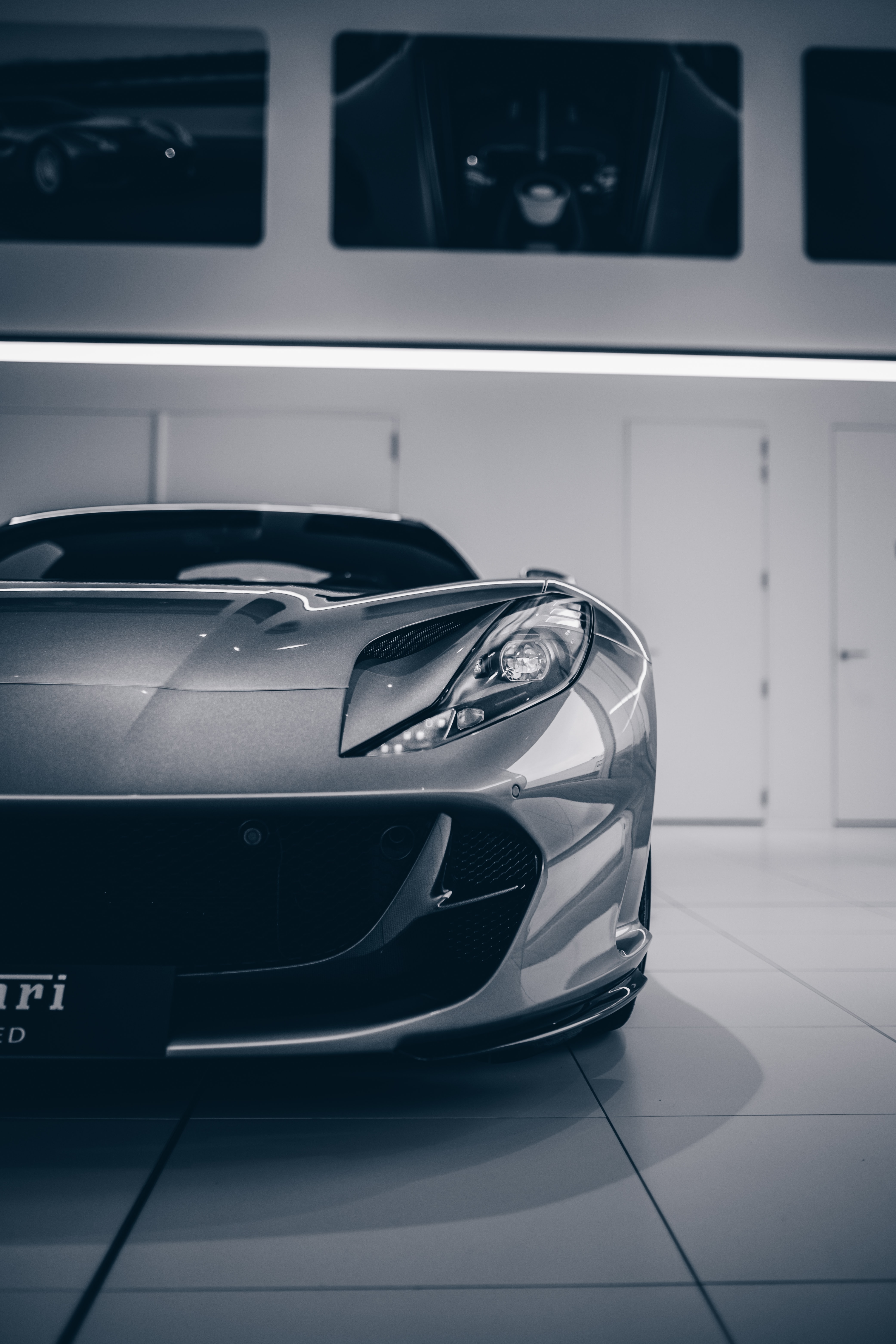 grey, cars, sports, car, front view, machine, sports car Image for desktop