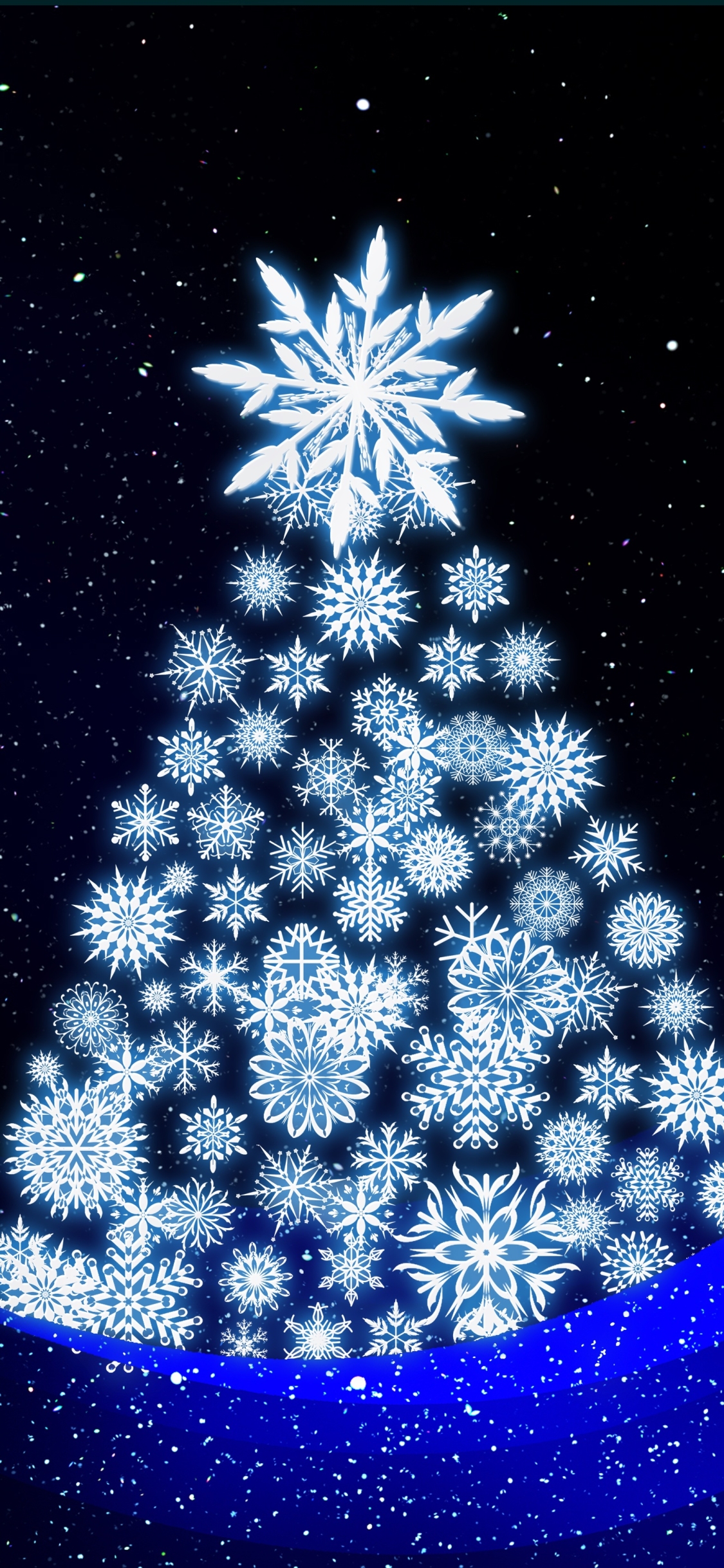 Download mobile wallpaper Christmas, Holiday, Christmas Tree, Snowflake, Sparkles for free.