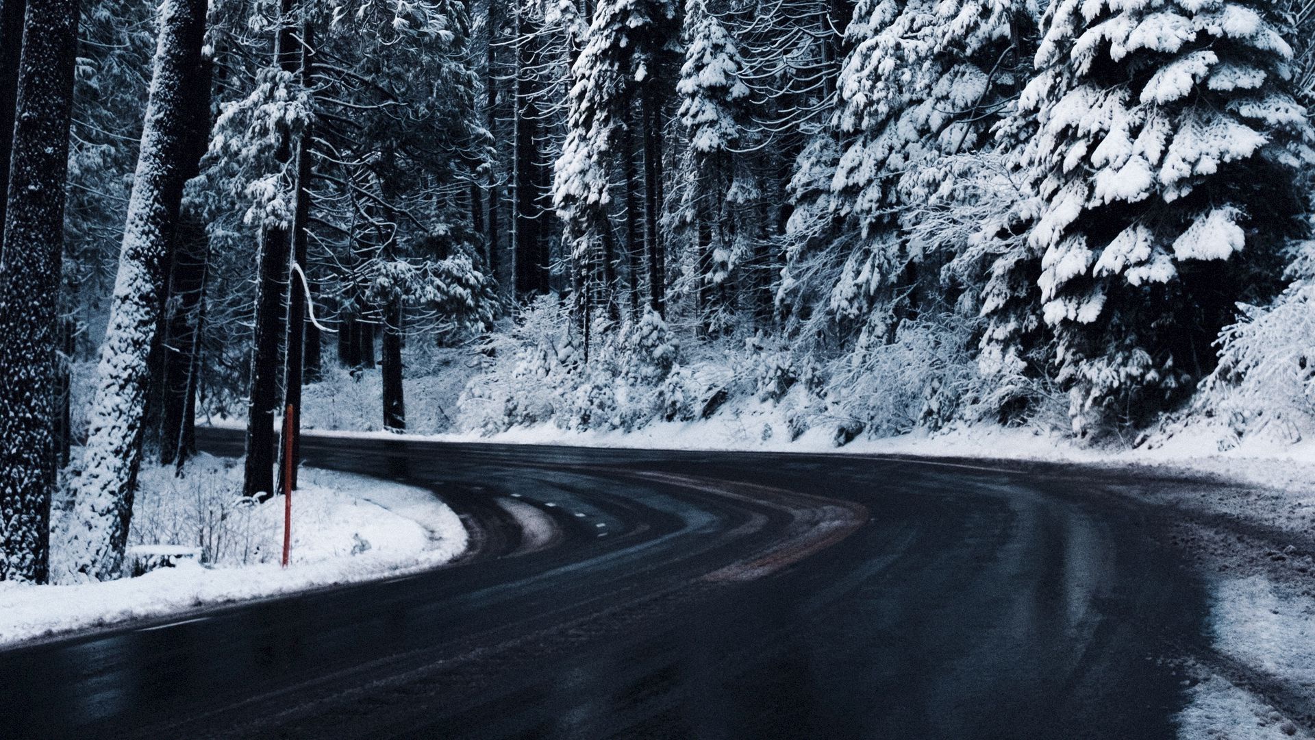 Laden Sie das Winter, Schnee, Straße, Baum, Menschengemacht-Bild kostenlos auf Ihren PC-Desktop herunter