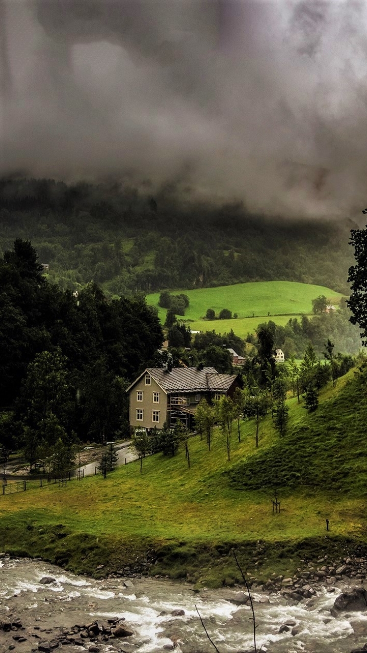 Descarga gratuita de fondo de pantalla para móvil de Cascadas, Cascada, Tierra, Noruega, Nube, Tierra/naturaleza.