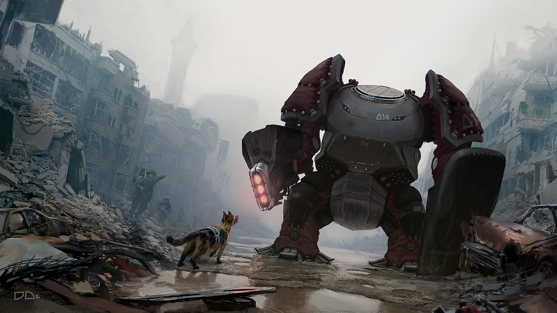 Free download wallpaper Dog, Robot, Sci Fi, Post Apocalyptic on your PC desktop