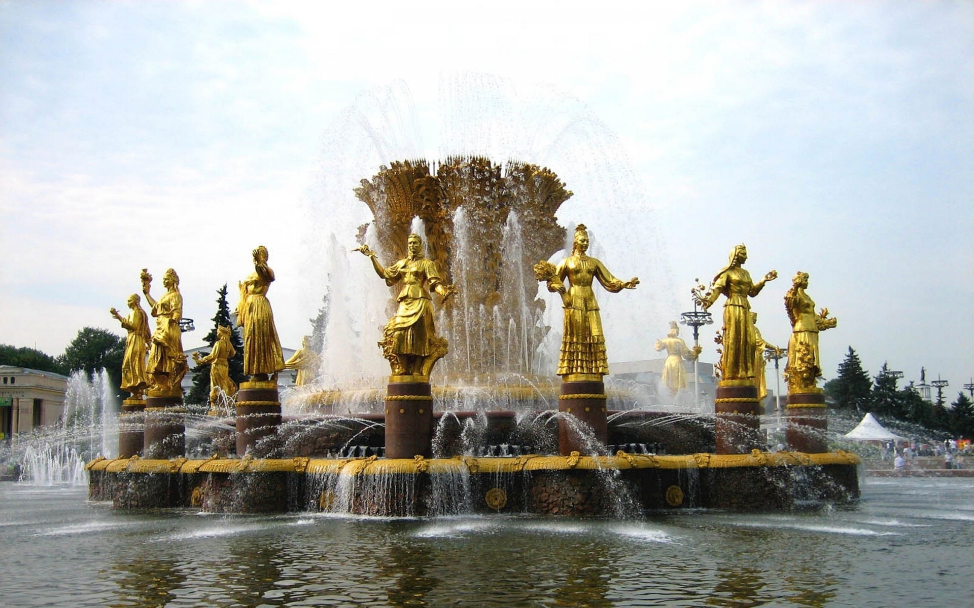 無料モバイル壁紙モスクワ, マンメイド, 人民友好の泉をダウンロードします。
