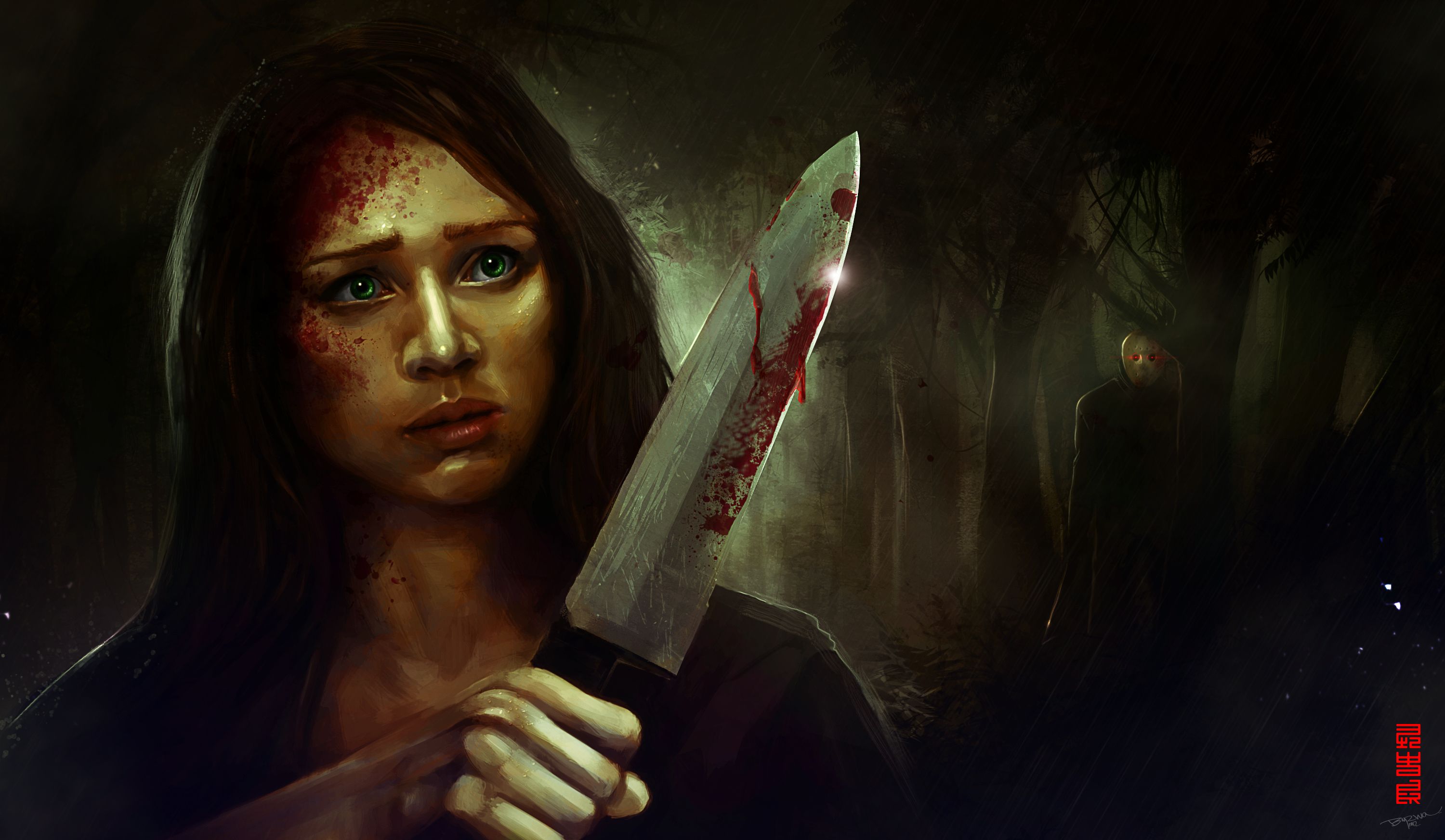 Free download wallpaper Blood, Dark, Women, Knife on your PC desktop
