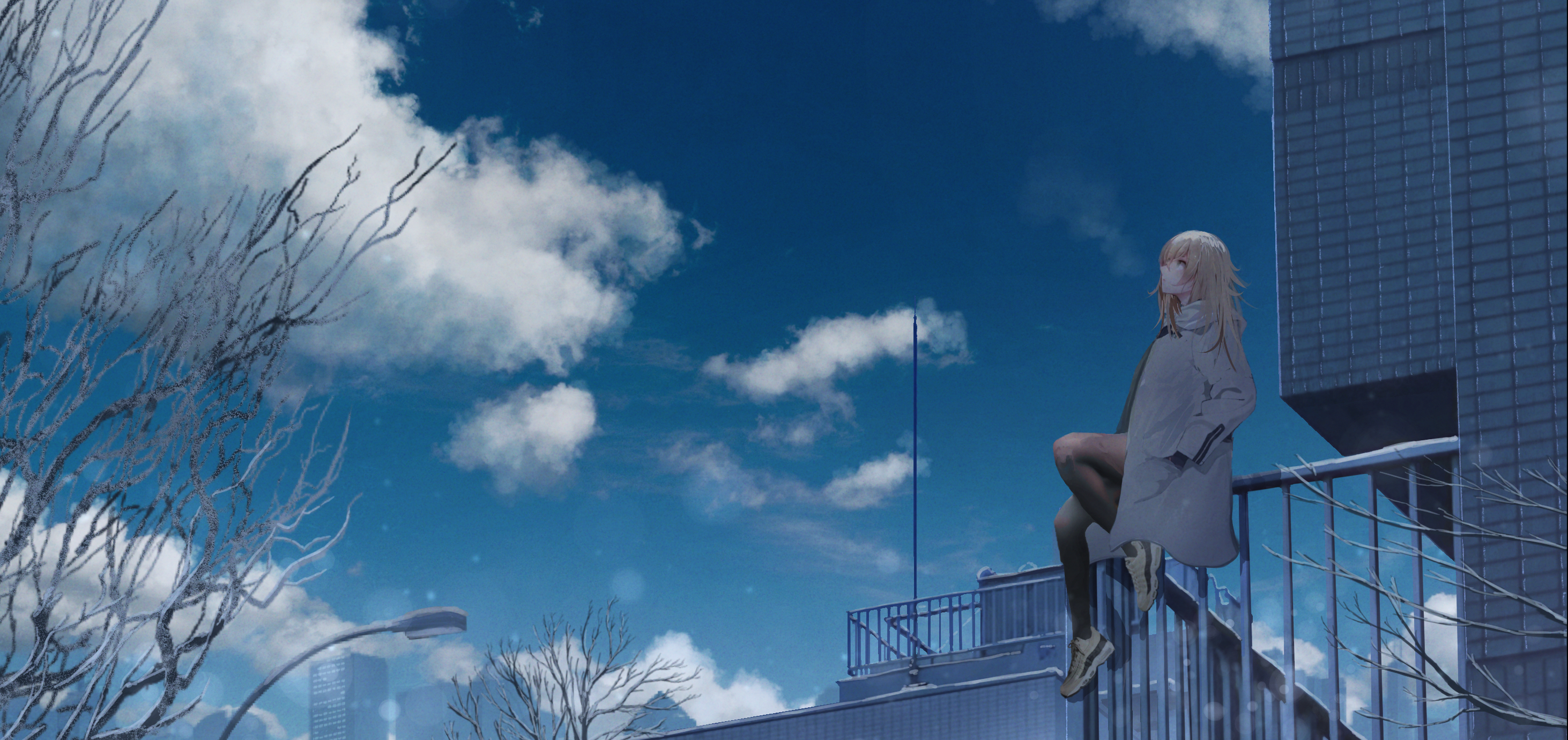 Download mobile wallpaper Anime, Sky, Girl for free.