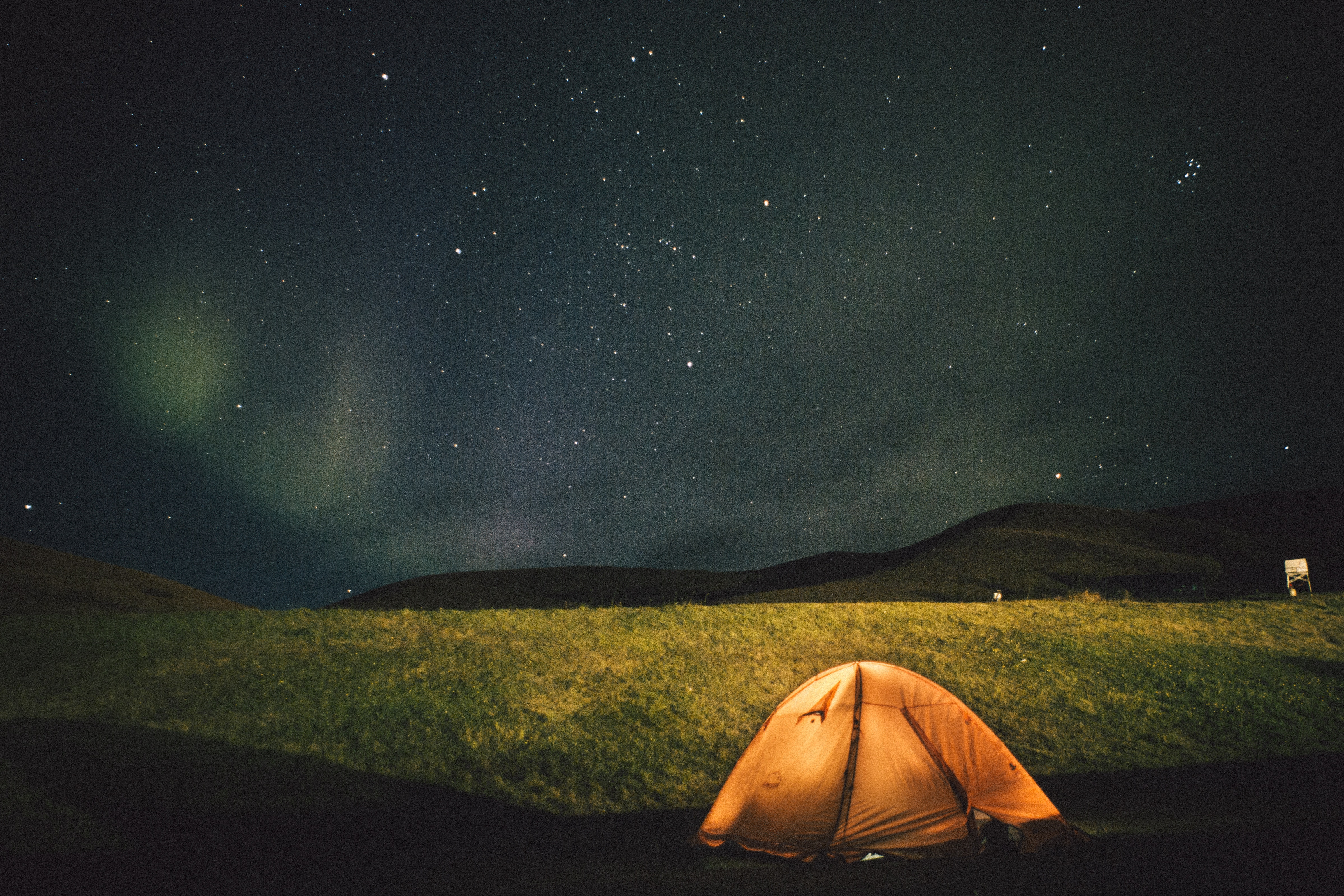 Скачать обои бесплатно Палатка, Ночь, Природа, Звездное Небо картинка на рабочий стол ПК