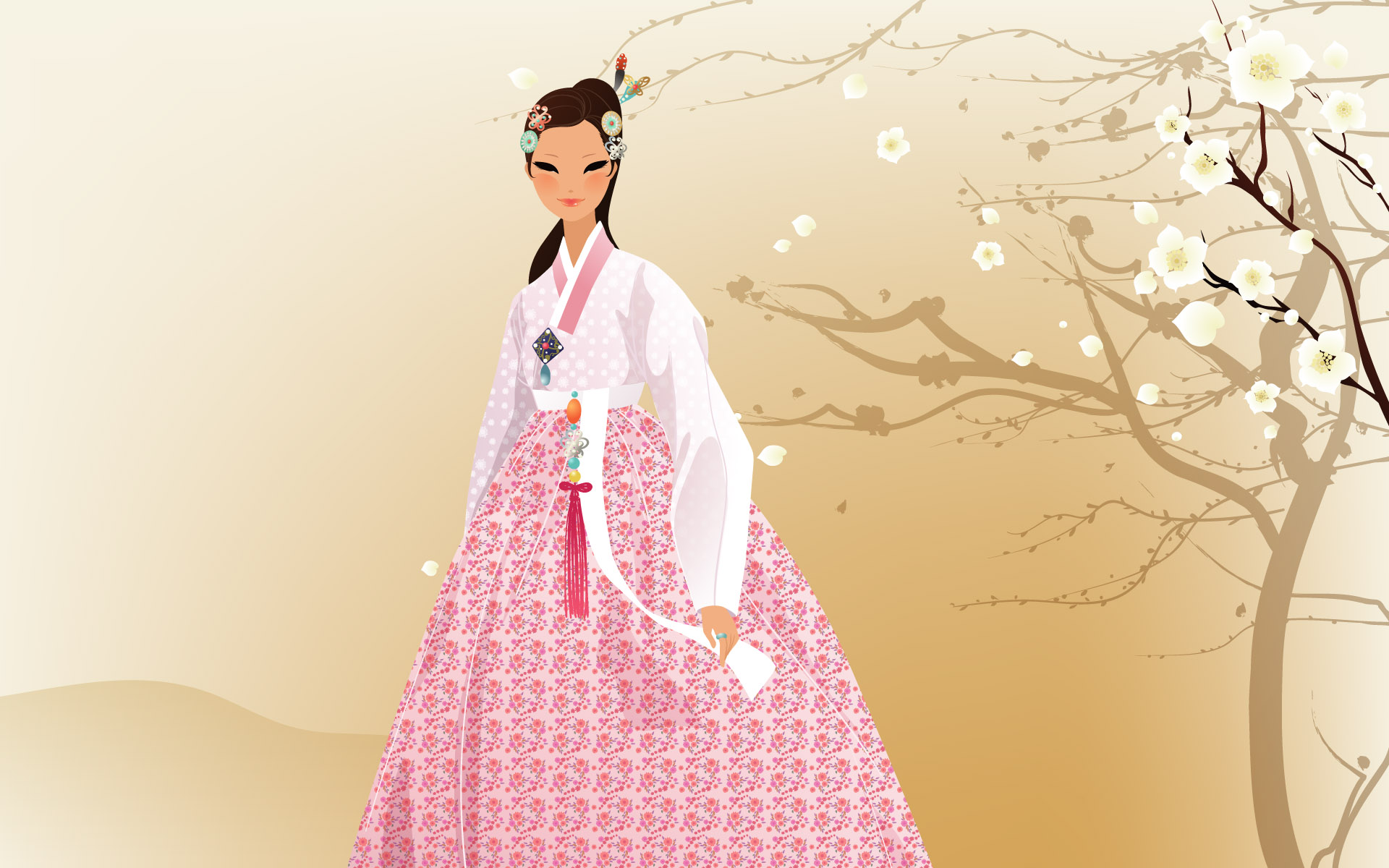 616867 baixar papel de parede mulheres, artístico, coréia, traje tradicional - protetores de tela e imagens gratuitamente