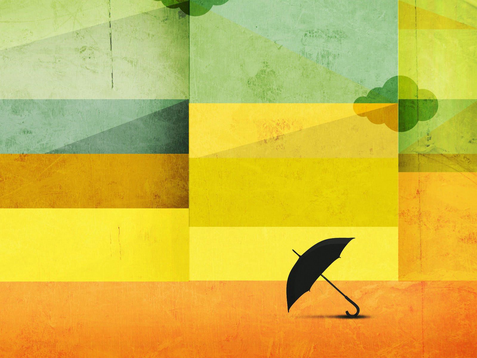 umbrella, square, cube, vector, lines HD wallpaper