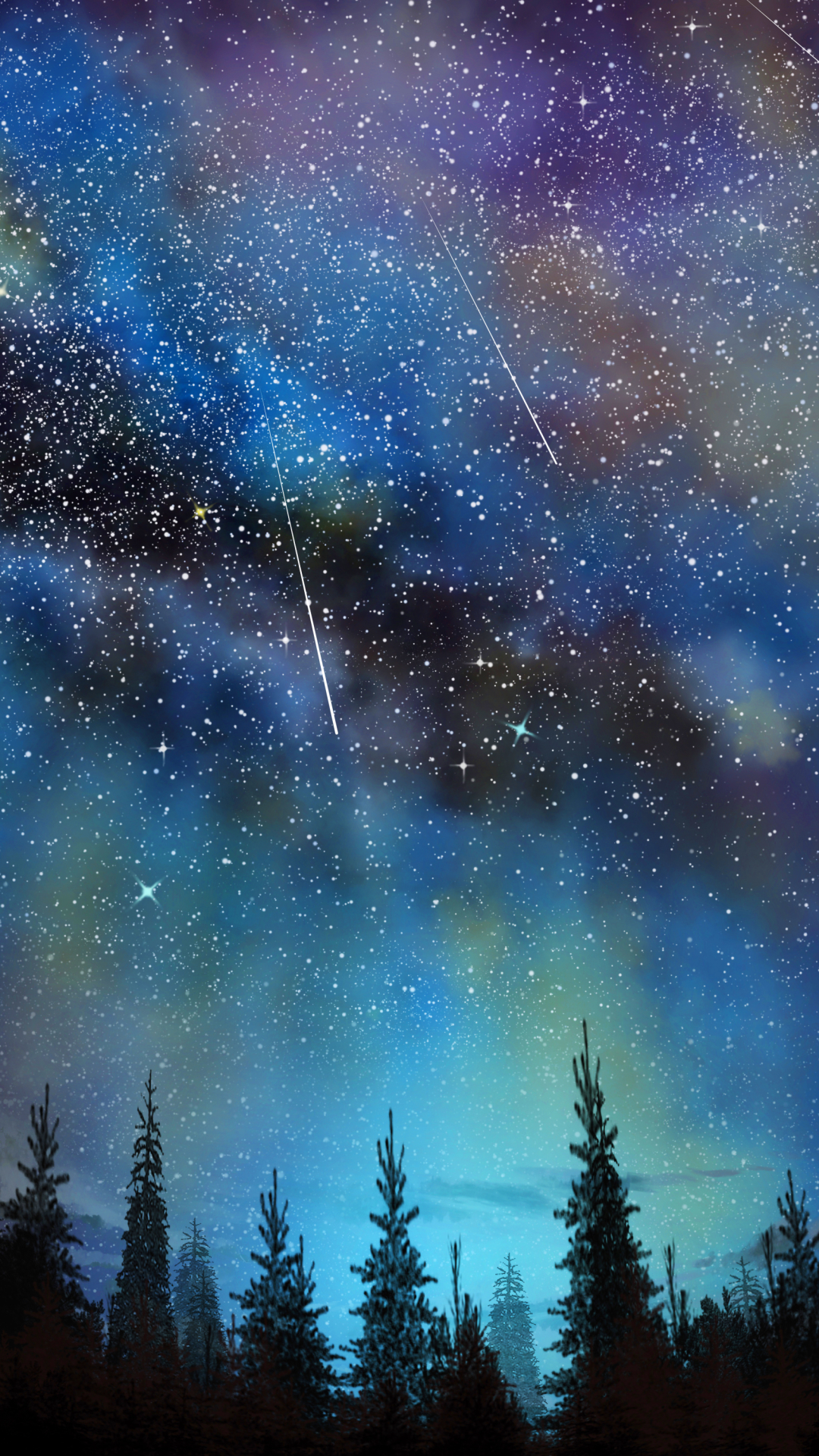 Download mobile wallpaper Stars, Night, Earth, Comet for free.