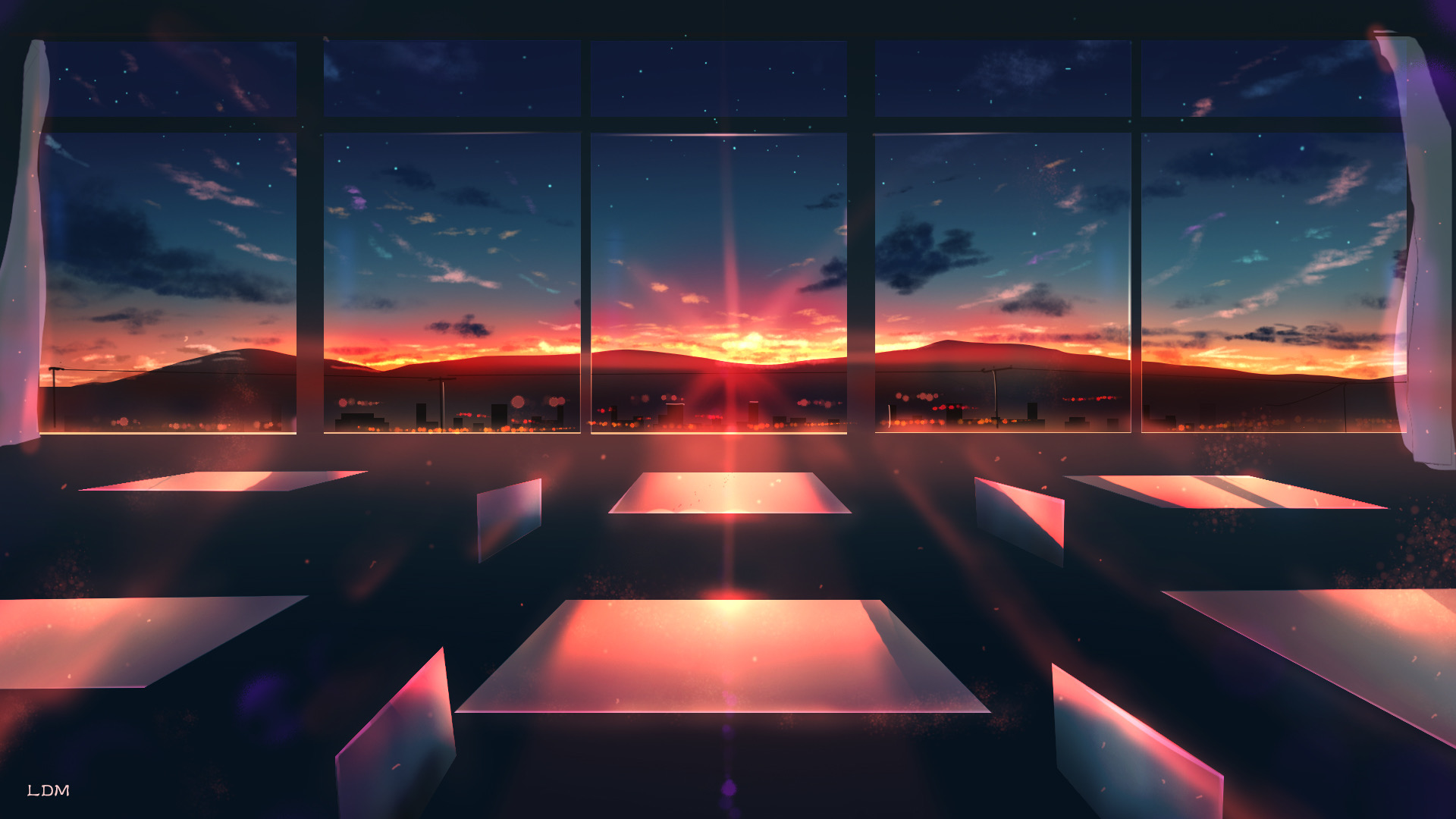 Free download wallpaper Anime, Sunset, Window, Room, Classroom on your PC desktop