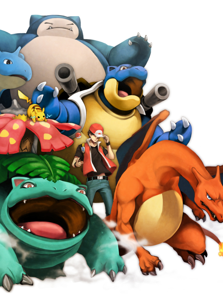 Descarga gratuita de fondo de pantalla para móvil de Pokémon, Pikachu, Videojuego, Pokémon: Rojo Y Azul, Snorlax (Pokémon), Charizard (Pokémon), Venusaur (Pokémon), Blastoise (Pokémon), Lapras (Pokémon), Rojo (Pokémon).