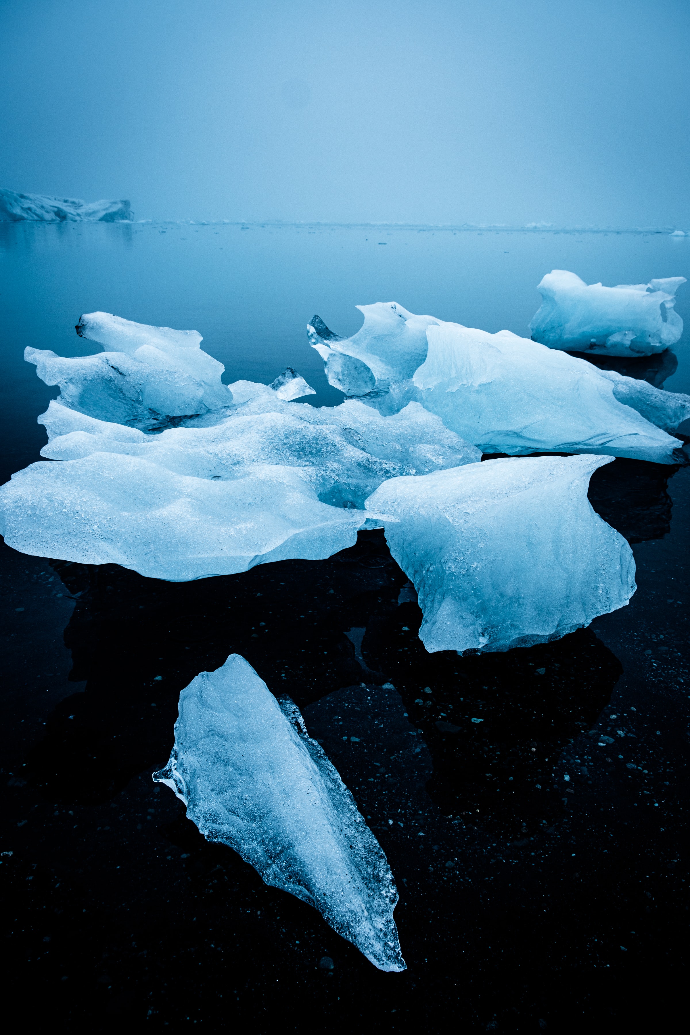 nature, ice, horizon, frozen, ice floes
