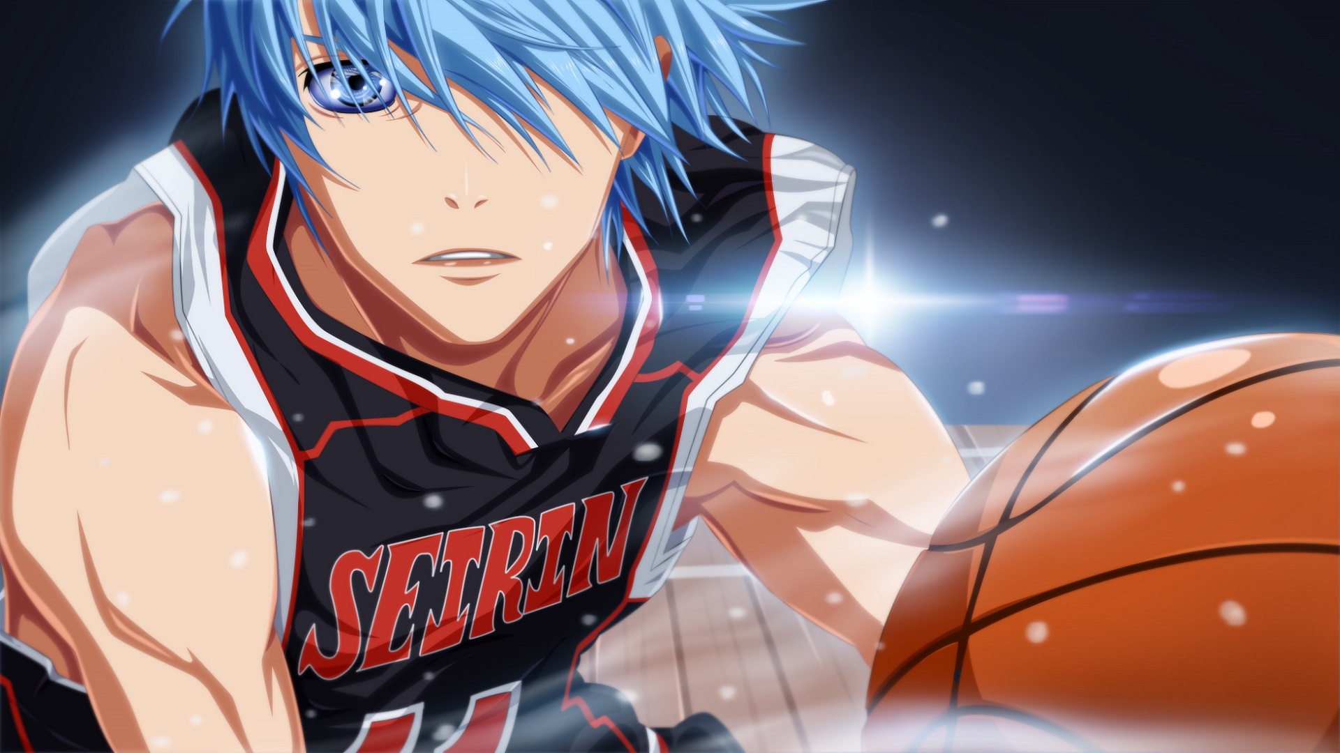 Handy-Wallpaper Basketball, Blaue Augen, Blaue Haare, Animes, Kuroko No Basuke kostenlos herunterladen.