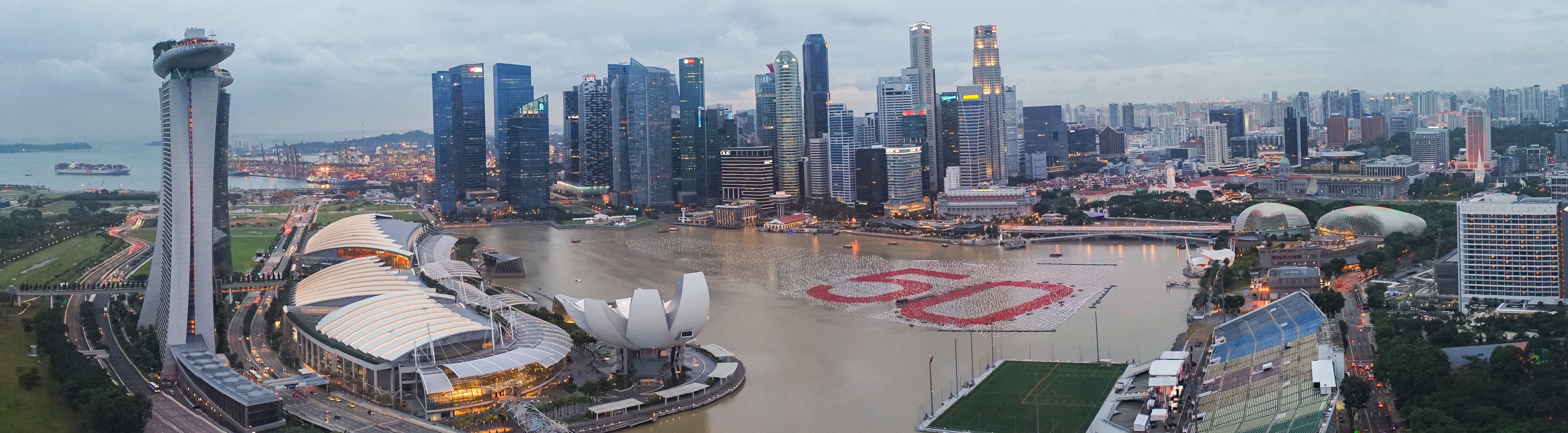 Скачати мобільні шпалери Сінгапур, Панорама, Міста, Створено Людиною безкоштовно.