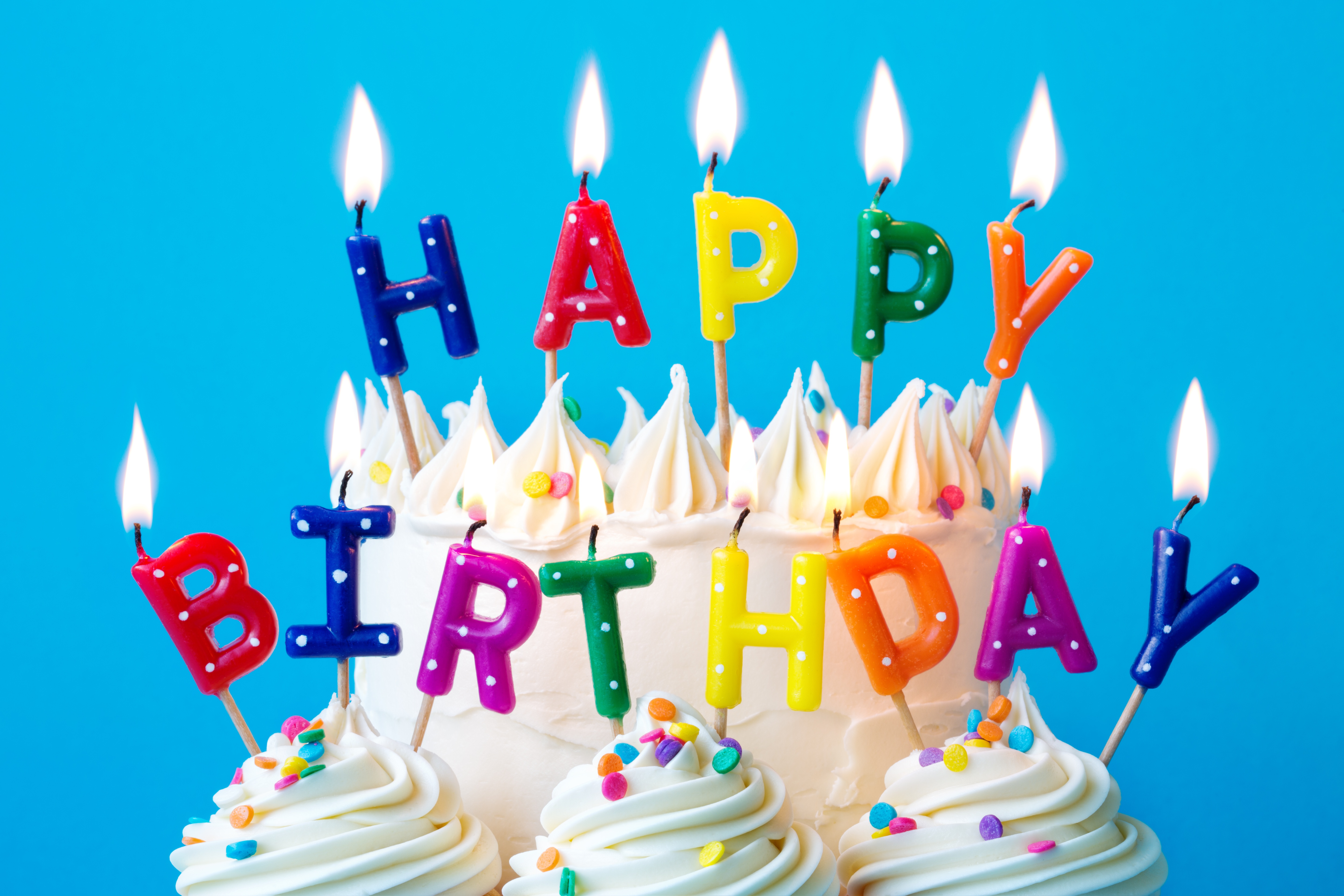 951280 завантажити шпалери свято, день народження, торт, свічка, барвистий, з днем народження - заставки і картинки безкоштовно